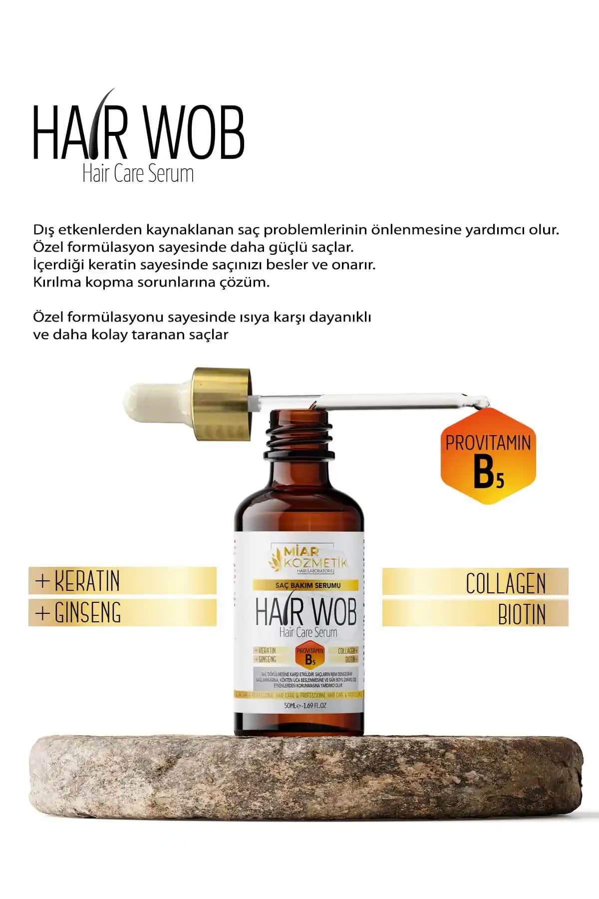 Miar Biotin Keratinli Bitkisel Saç Serumu ile Saç Dökülmesine Karşı Güçlü ve Sağlıklı Saçlar