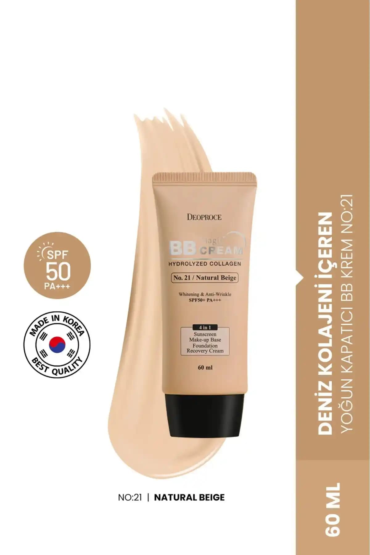 Deoproce Deniz Kolajeni İçeren Yoğun Kapatıcı BB Krem SPF50+ PA+++ Ürün Tanıtımı ve Özellikleri