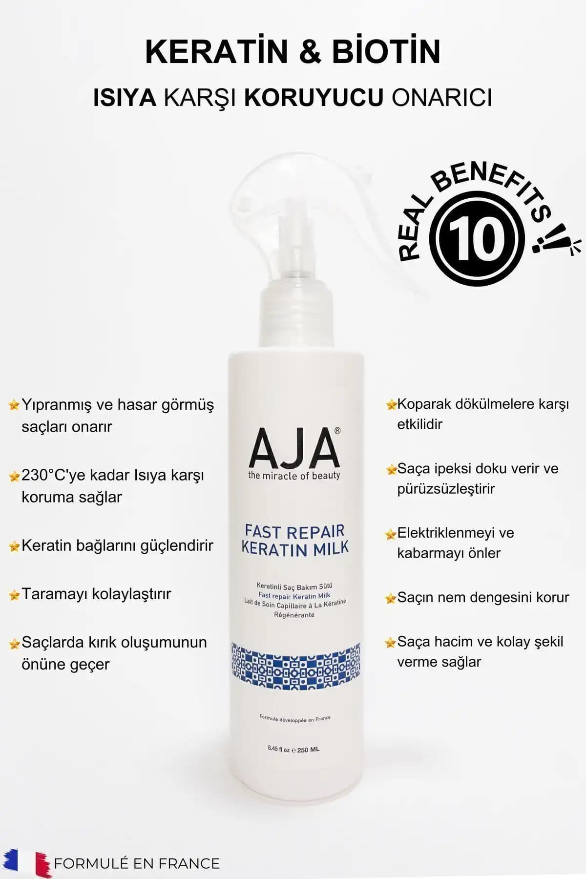 AJA Keratin Biyotin Fön Sütü: Saç Sağlığı ve Parlaklık için Güçlü Bakım Çözümü