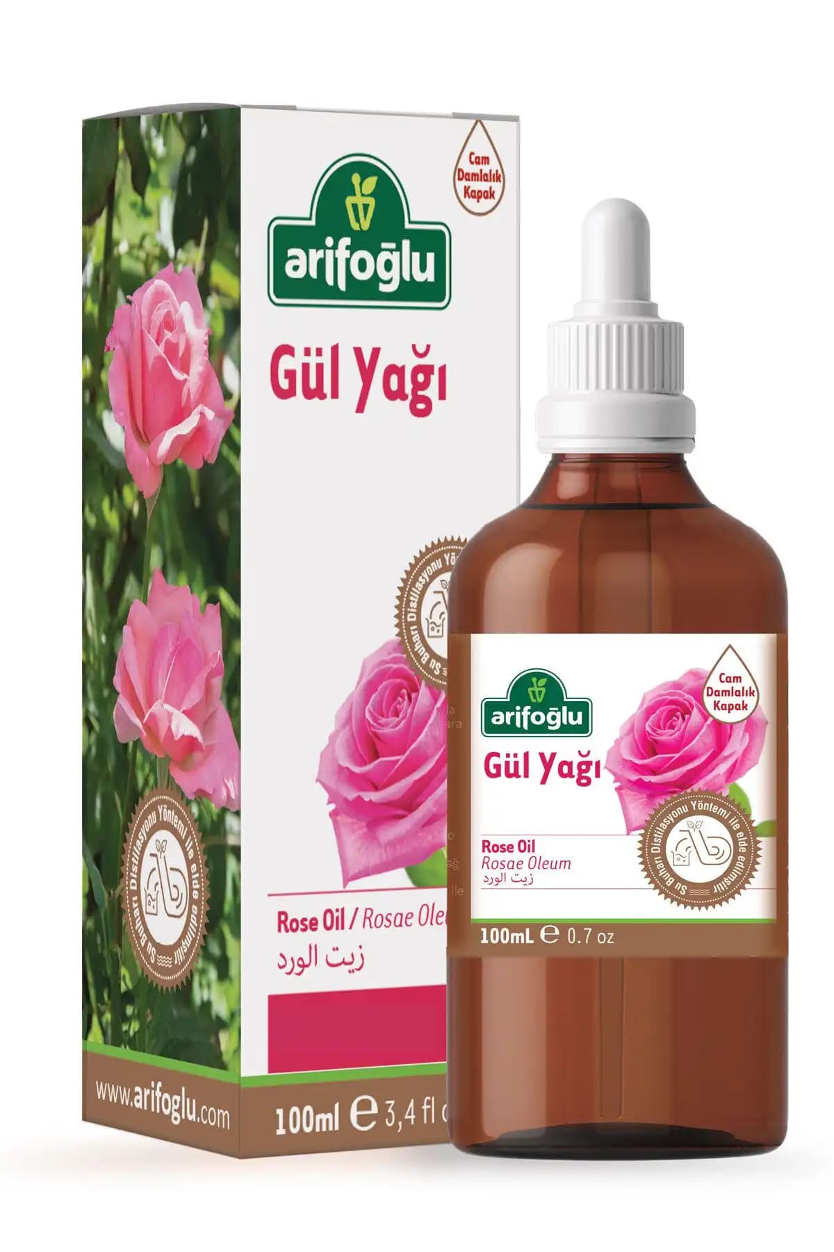 Arifoğlu Gül Yağı 100ml Doğal Cilt ve Saç Bakım Ürünü Türkiye Menşei