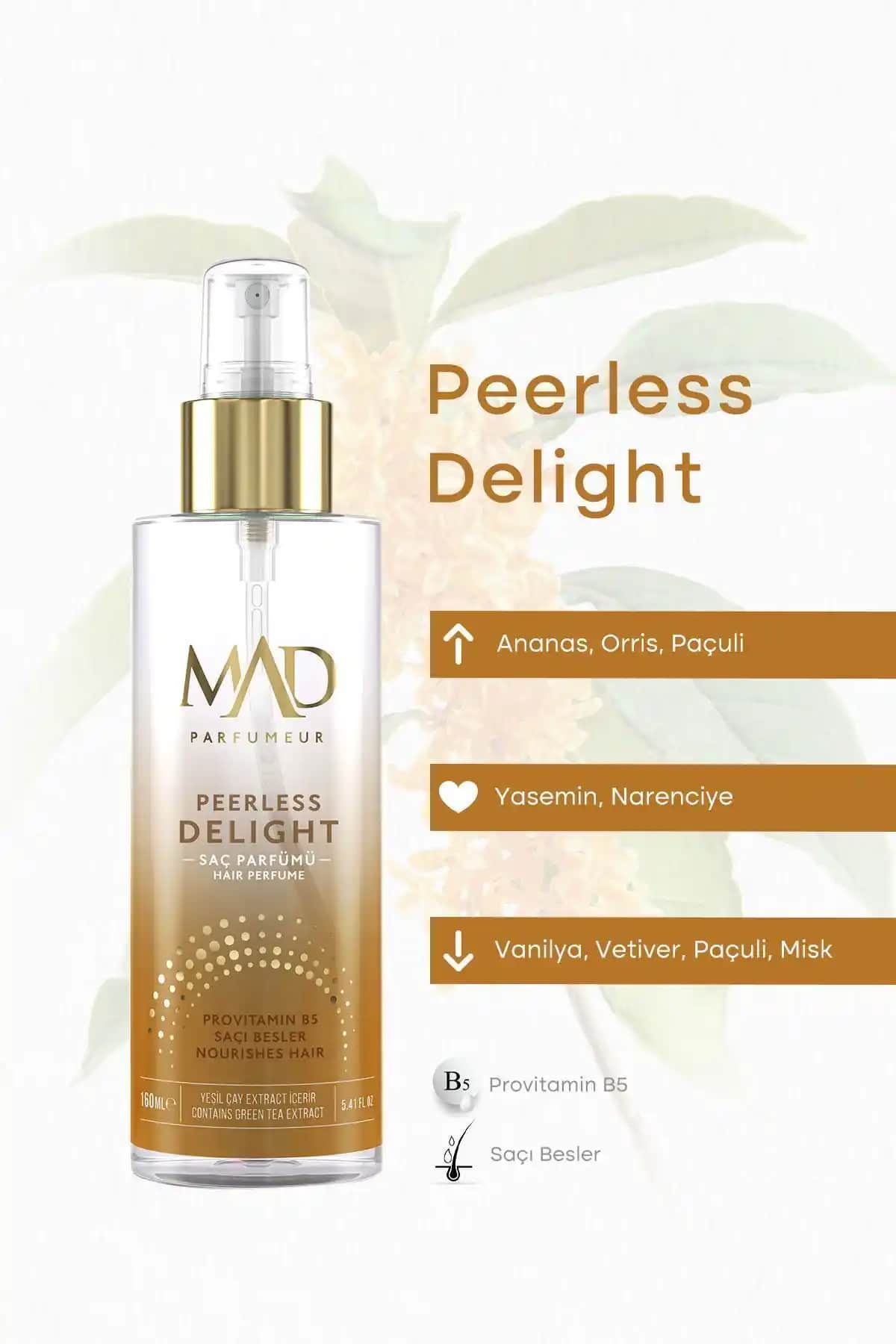 Mad Peerless Delight Saç Parfümü 160 ml Kalıcı ve Ferah Kokusu ile Günlük Kullanım İçin