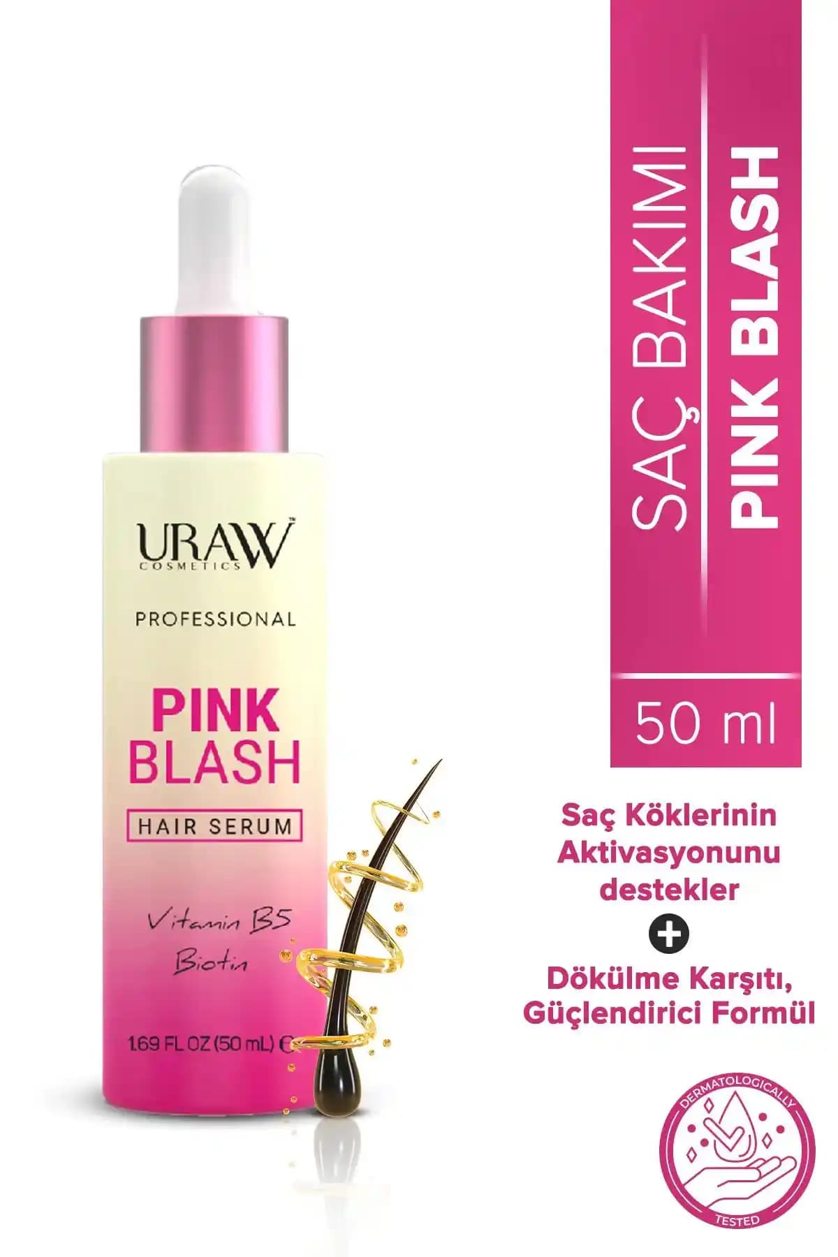 Uraw Pink Blash Saç Serumu: Saç Dökülmesine Karşı Güçlendirici ve Hızlı Uzama Sağlayan Ürün