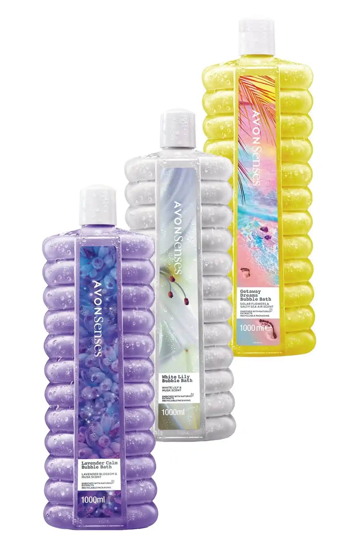 Avon Senses Banyo Köpüğü Paketi Zambak, Lavanta, Deniz Tuzu ve Güneş Çiçeği Aromalarıyla