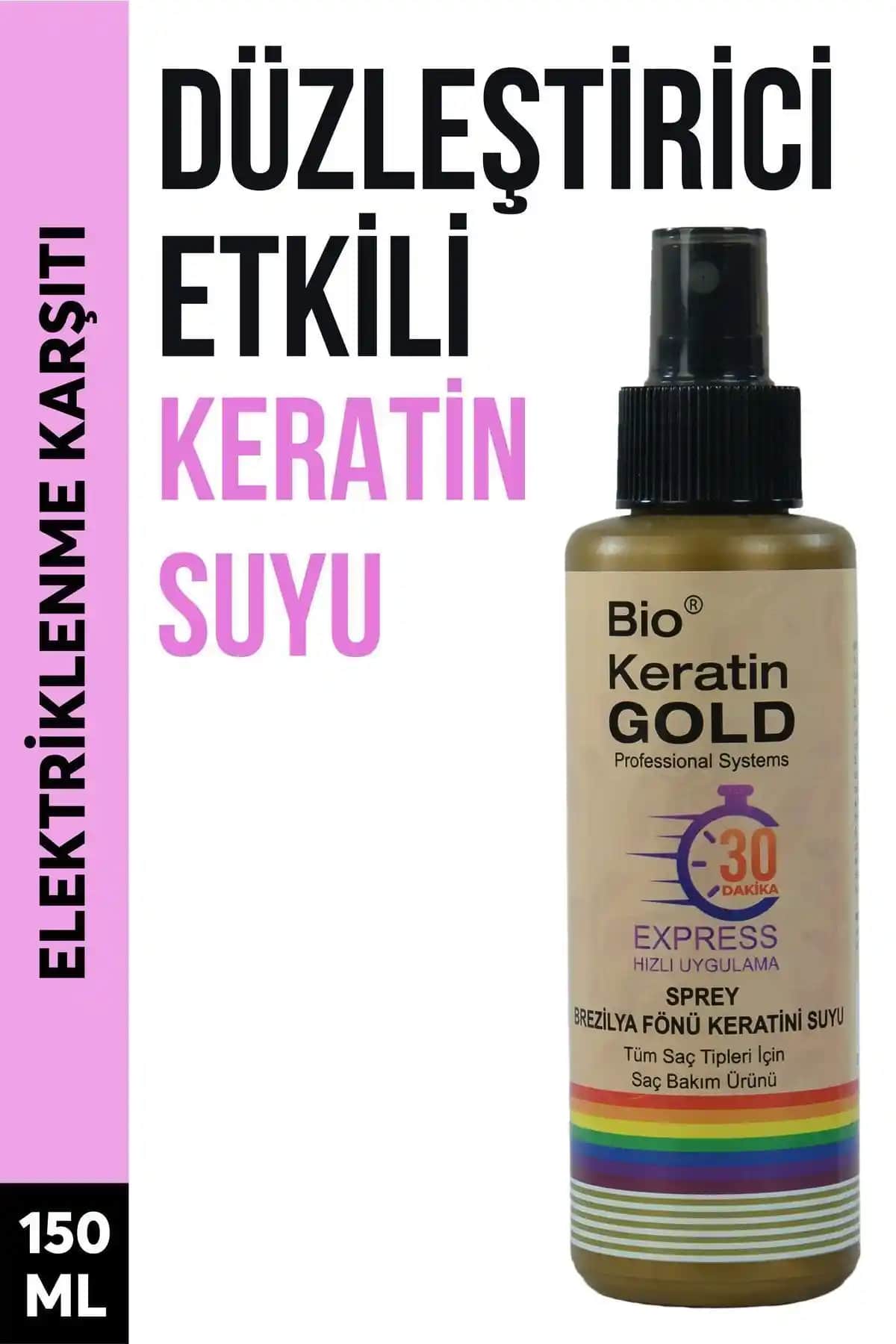 Bio Keratin Gold Express Brezilya Fönü Keratini Suyu ile Saçlarınızda Uzun Süre Düzlük ve Parlaklık Sağlayın