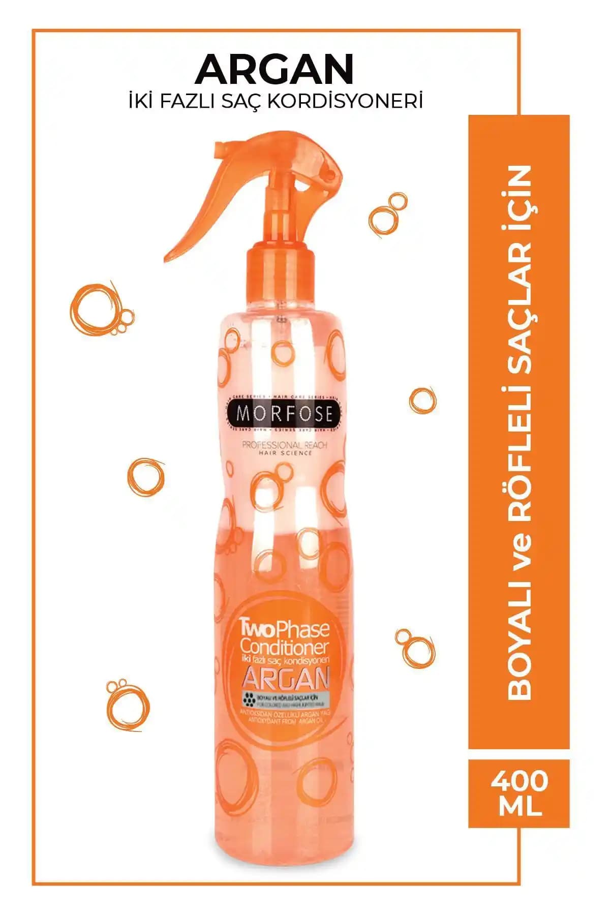 Morfose Çift Fazlı Argan Turuncu Fön Suyu: Saç Parlaklığı ve Yumuşaklık Sağlayan Ürün