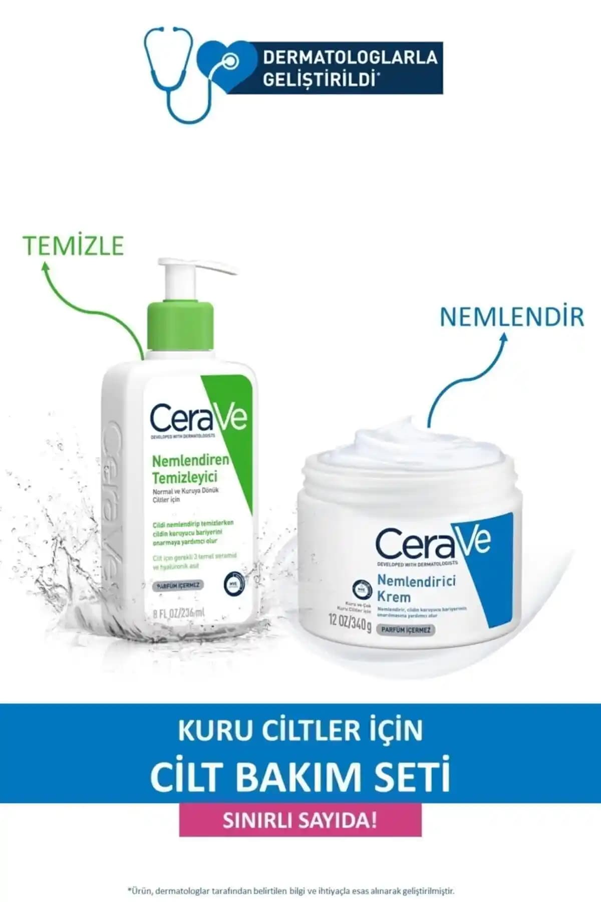 CeraVe Kuru ve Hassas Ciltler İçin Etkili Cilt Bakım Seti Ürünleri ve Faydaları