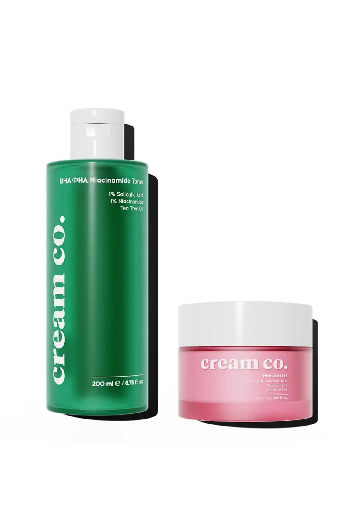 Cream Co. Arınlandırıcı ve Akne Karşıtı Nemlendirici Seti Cilt Sağlığı ve Görünümünü İyileştirir