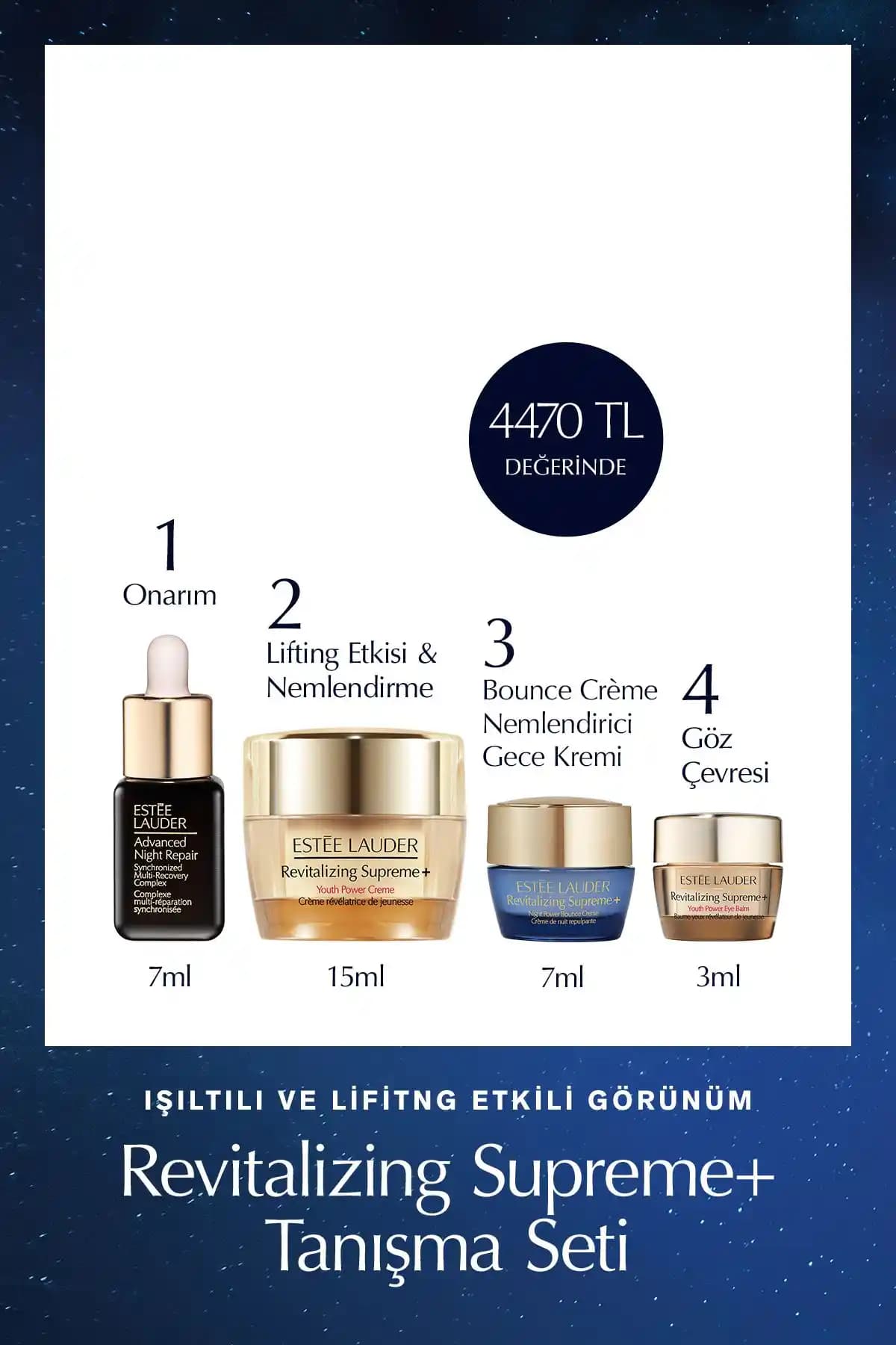 Estée Lauder Seyahat Boyu Cilt Bakım Seti Yaşlanma Karşıtı ve Nemlendirici Ürünler