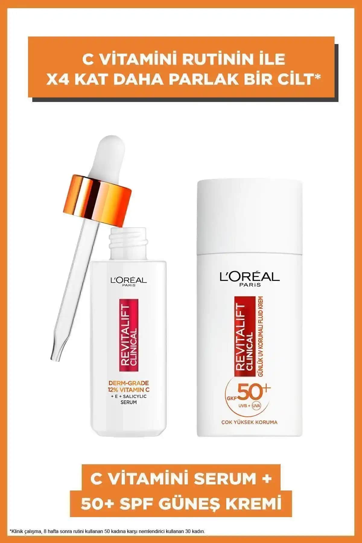 L'Oreal Paris Revitalift Clinical %12 Saf C Vitamini Serumu ve SPF 50+ Güneş Koruyucu Ürünleri Hakkında Detaylı Bilgi