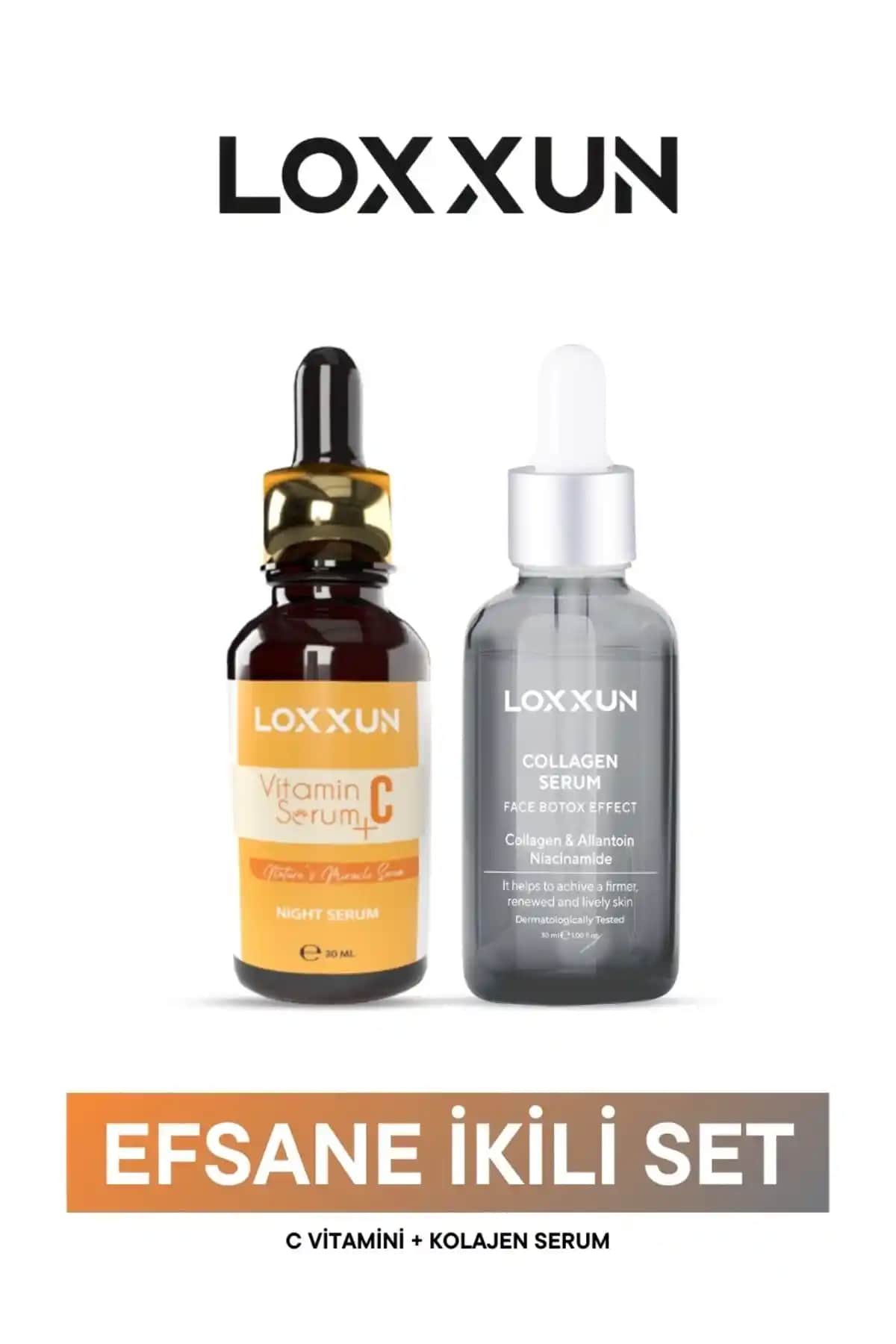 LOXXUN C Vitamini ve Kolajen Serum Seti: Cilt Sağlığını Güçlendiren Etkili Bakım Çözümü