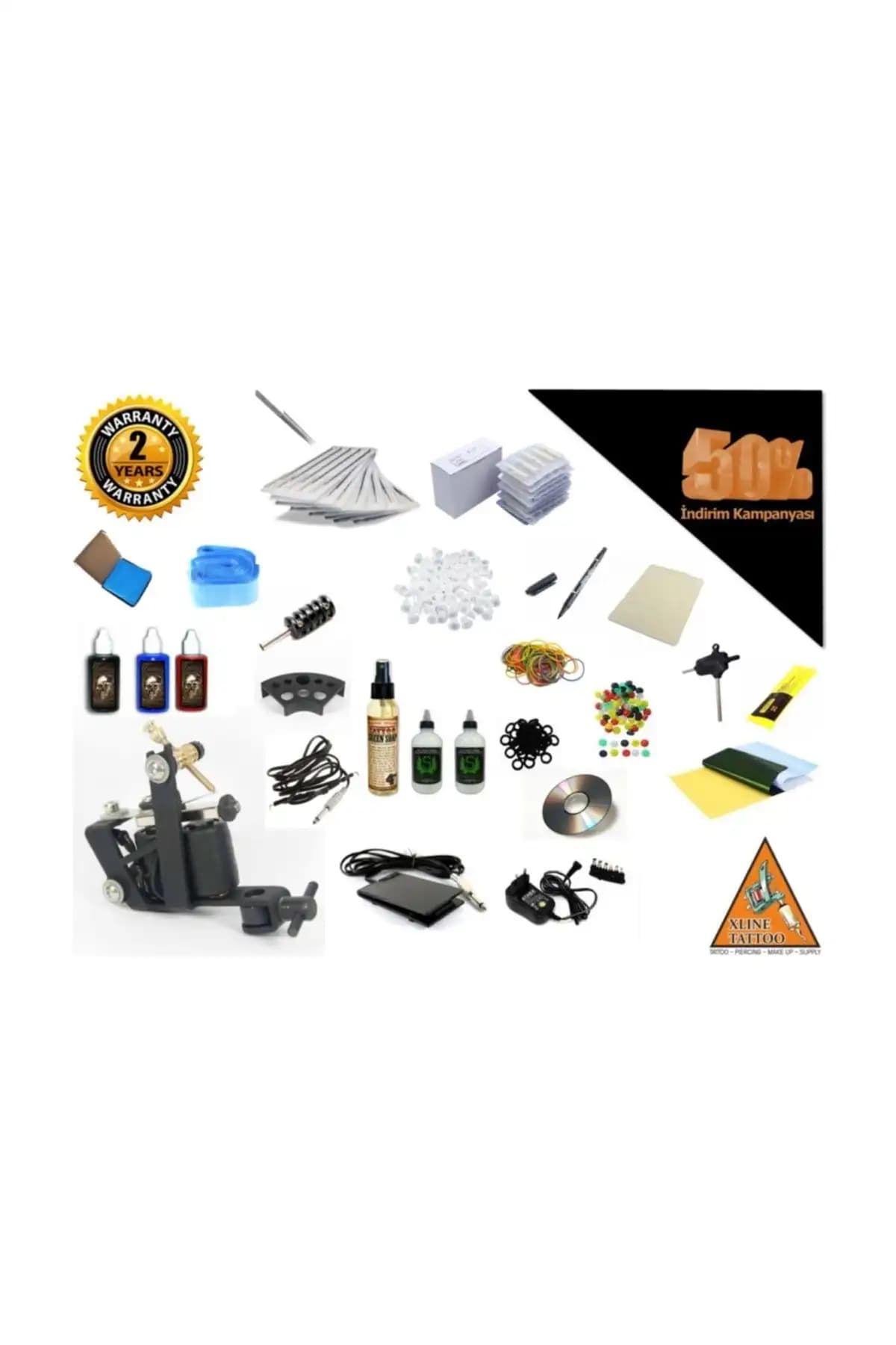 XLINETATTOO Xl-289 Siyah Dövme Makinası Seti Profesyonel ve Amatör Kullanıcılar İçin Uygun