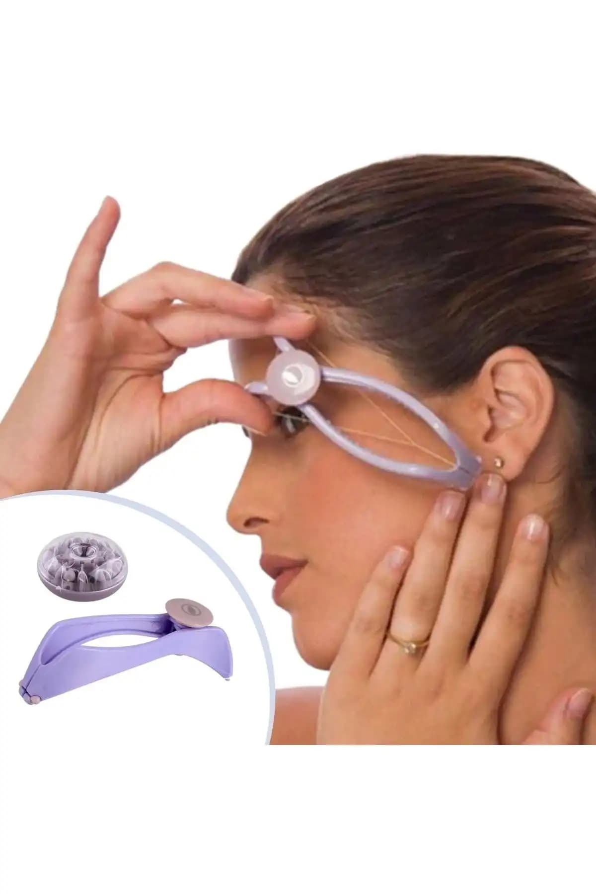 MUJGAN Buffer® Slique Pratik İple Tüy Alma Aleti Yüz ve Hassas Bölgeler İçin Uygun