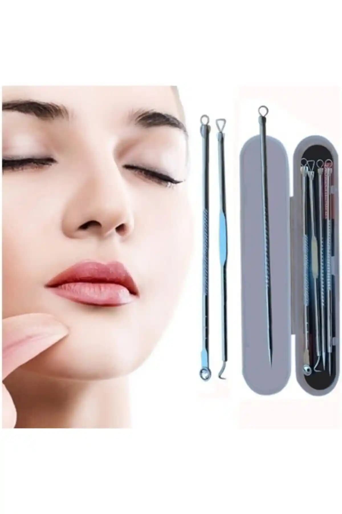 Paslanmaz Çelik Sivilce ve Siyah Nokta Temizleme Seti - 4 Parça Profesyonel Cilt Bakımı