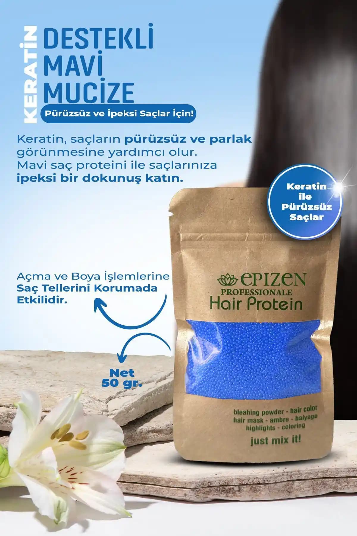 EPİZEN Ekstra Keratinli Saç Bakım Proteini Lotus Kokulu Saç Sağlığı ve Güçlendirme Çözümü