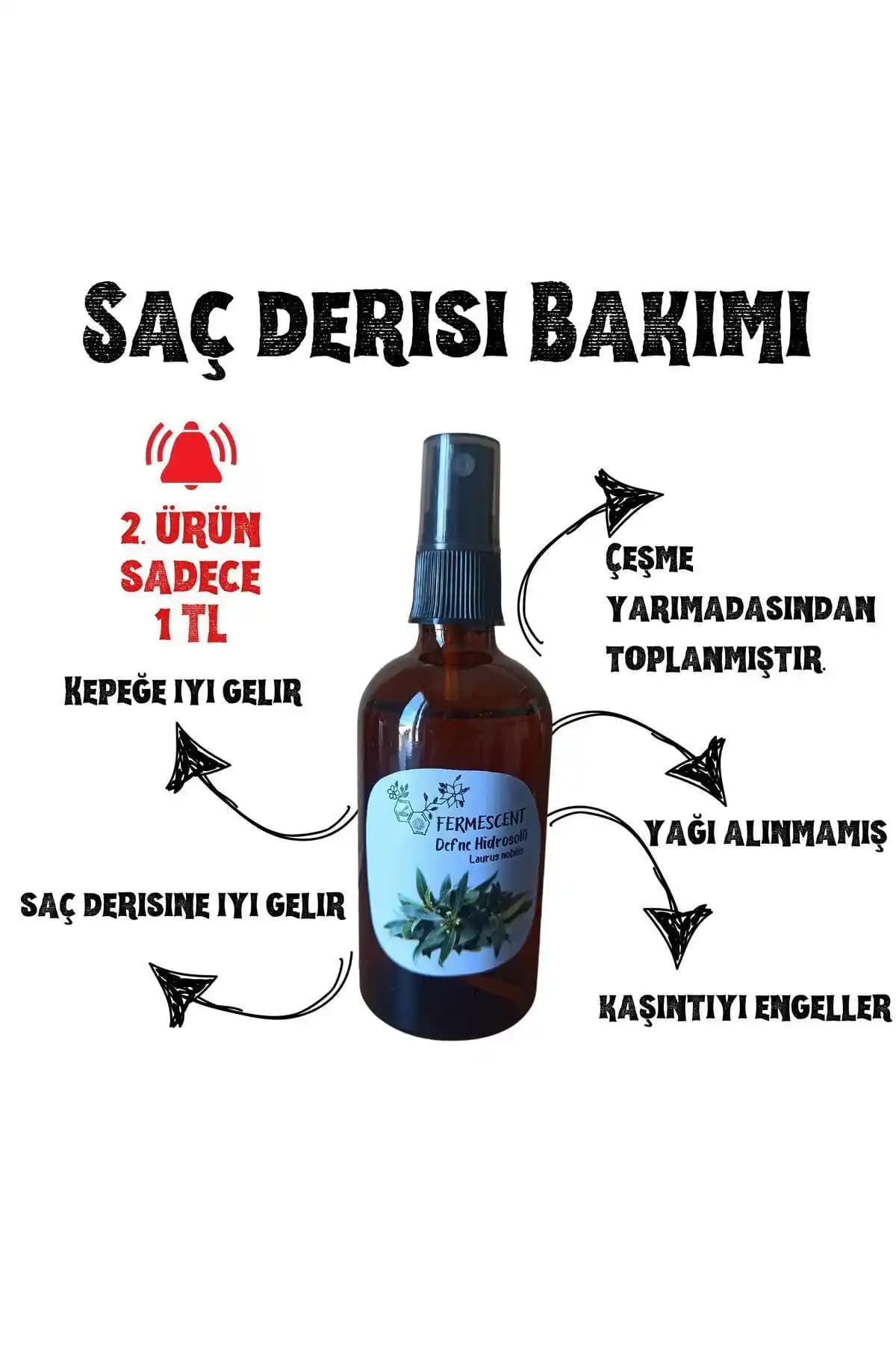 Fermescent Defne Suyu Hidrosolü: Doğal ve Etkili Saç ve Cilt Bakım Ürünü