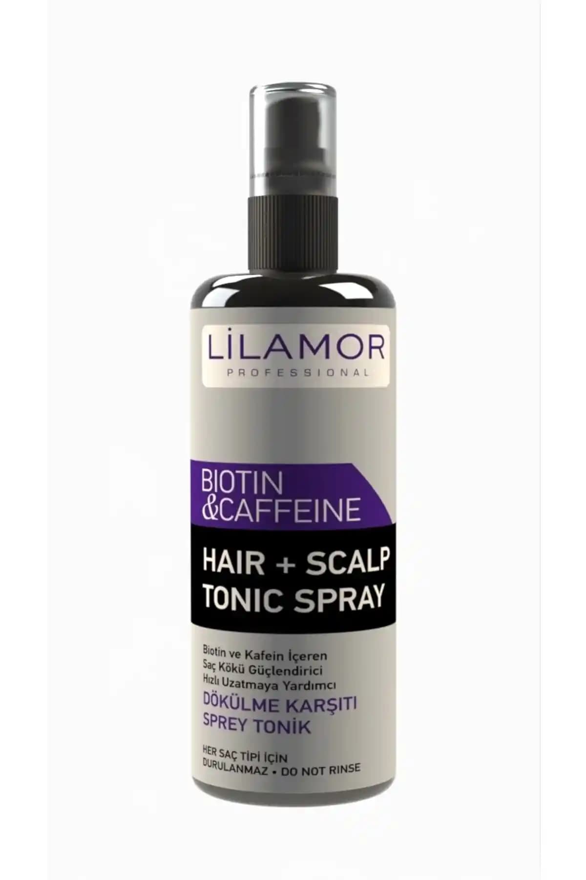 Lilamor Biotin ve Kafein İçerikli Dökülme Karşıtı Tonik Sprey 250 ml Türkiye Üretimi