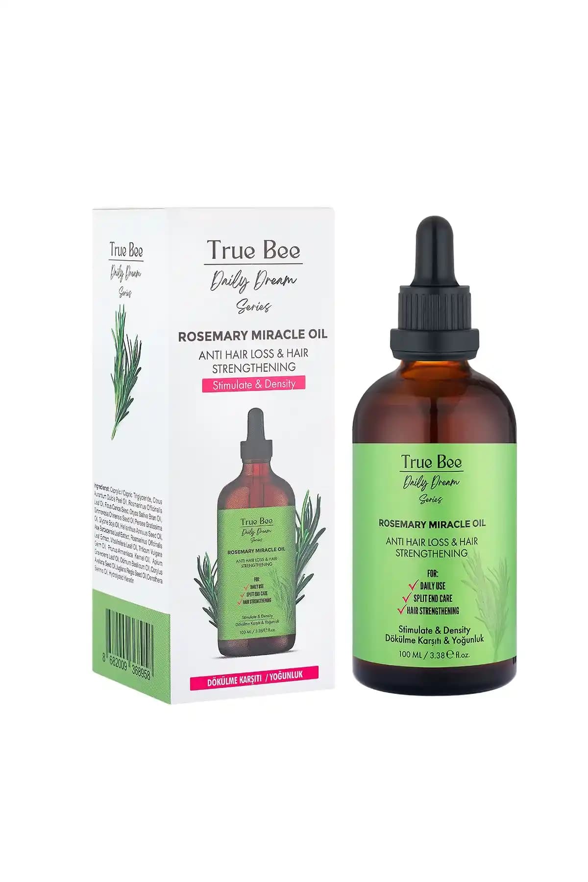 True Bee Daily Dream Serisi Biberiye Kompleks Saç Yağı ile Saç Sağlığını Güçlendirin