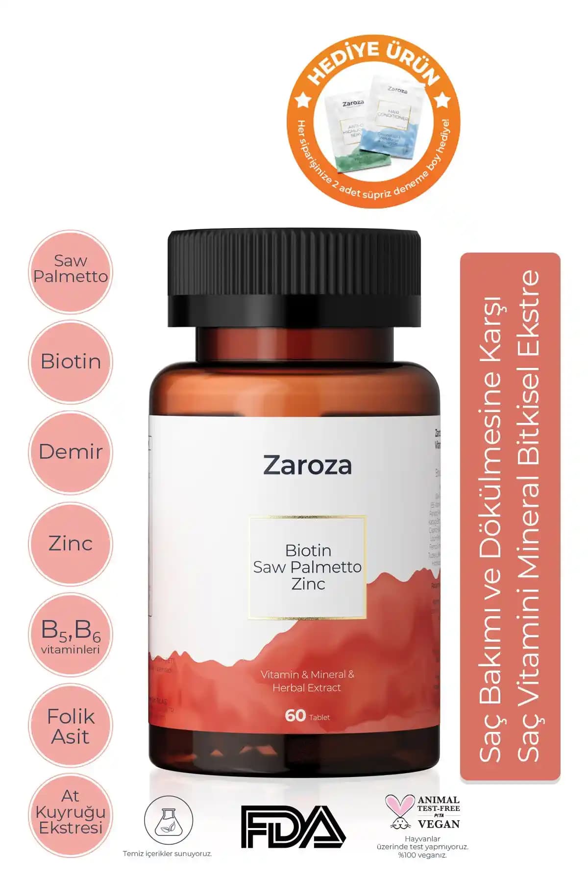 ZAROZA Saç Bakımı ve Dökülme Karşıtı Vitamin: Güçlü ve Sağlıklı Saçlar İçin Doğal Çözüm