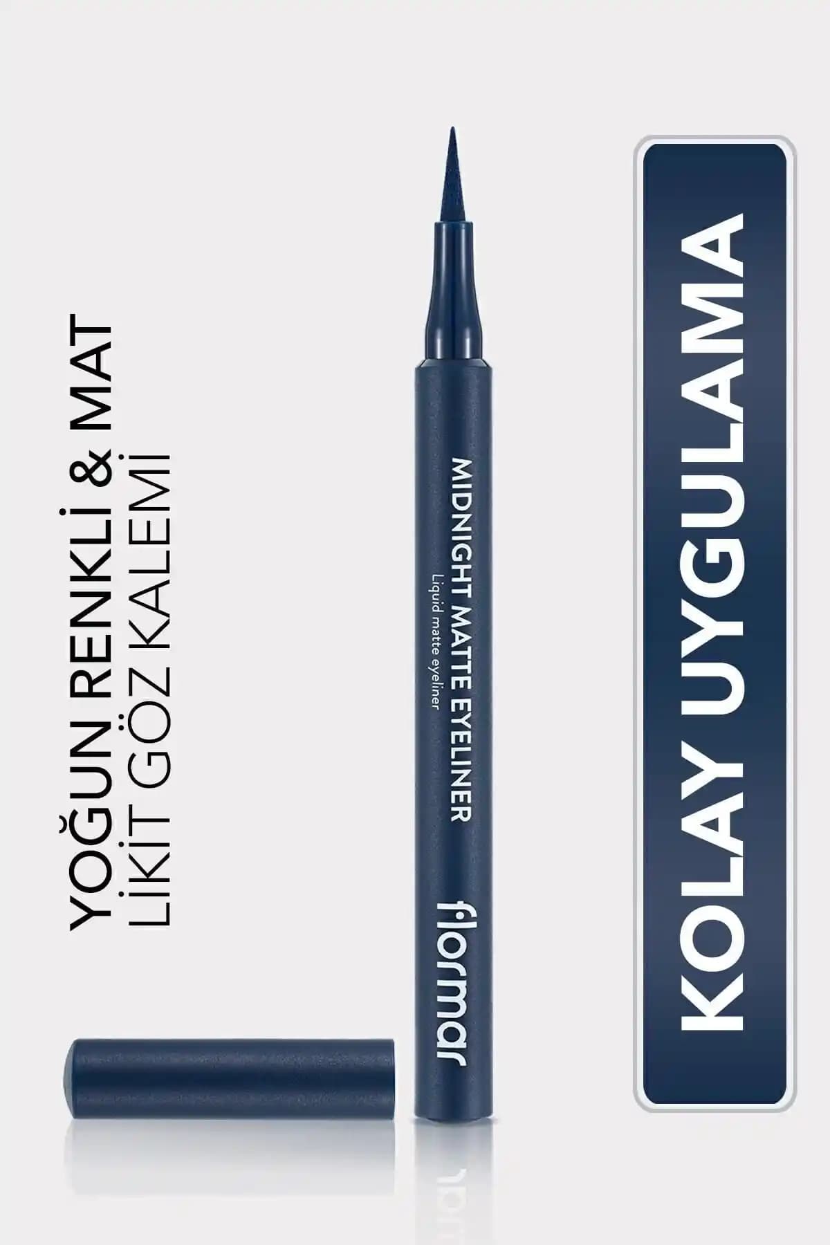 Flormar Midnight Matte Likit Eyeliner Lacivert 003 Göz Makyajında Şıklık ve Kalıcılık