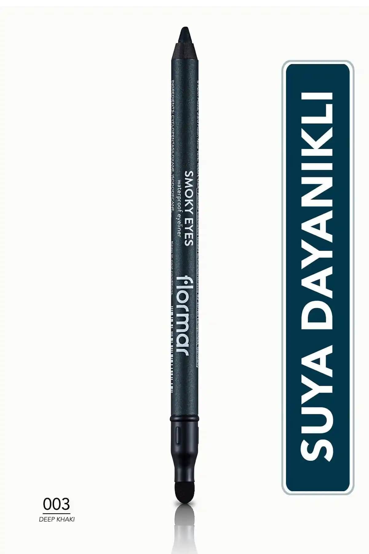 Flormar Smoky Eyes Waterproof Göz Kalemi Haki 003 Derin Renk ve Uzun Dayanıklılık