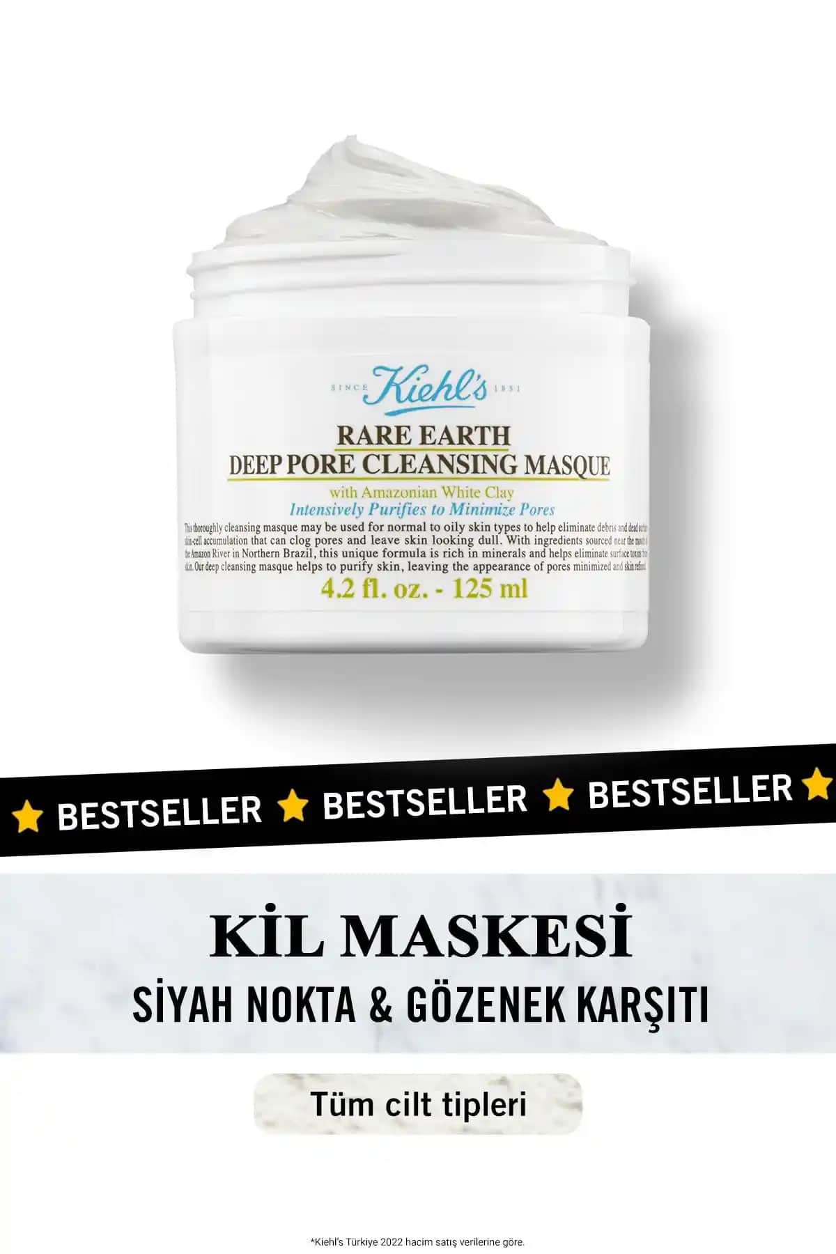 Kiehl's Rare Earth Kil Maskesi ile Gözenekleri Sıkılaştıran ve Siyah Noktalara Etkili Çözüm