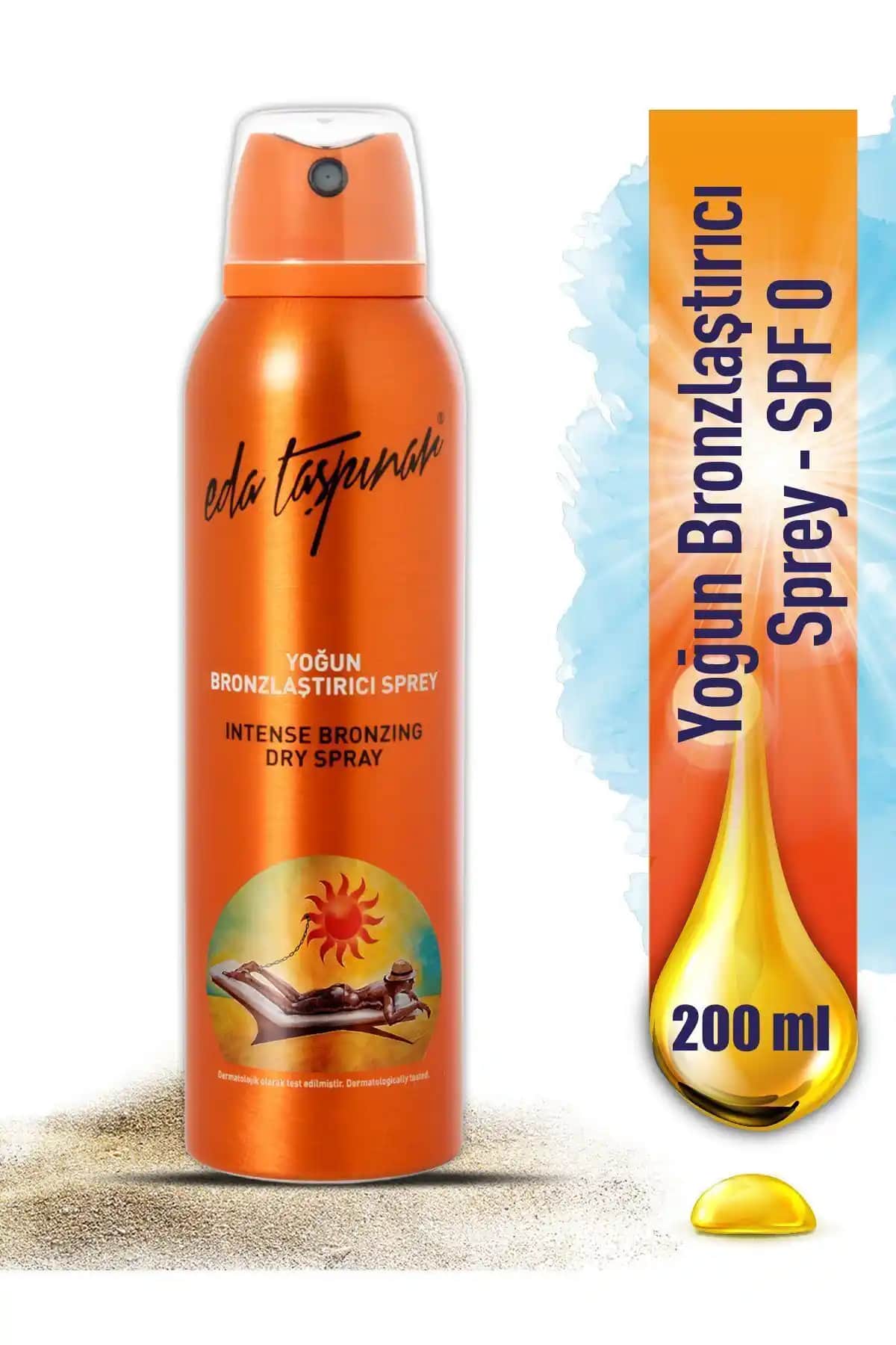 Eda Taşpınar Yoğun Bronzlaştırıcı Sprey 200 ml doğal ve parlak bronzluk sağlar
