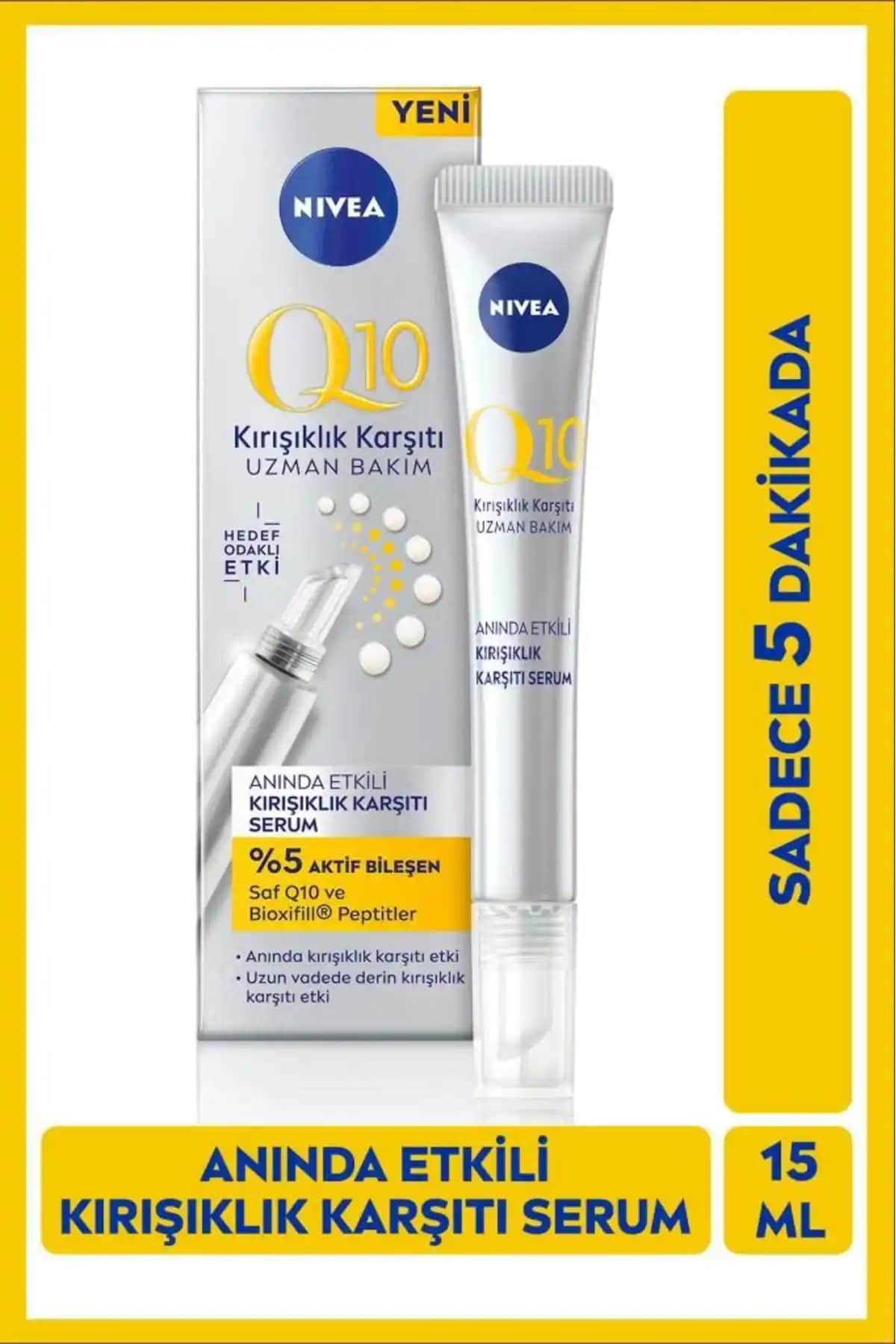 NIVEA Q10 Anında Etkili Kırışıklık Karşıtı Serum Cilt Yenileme ve Gençlik Koruma