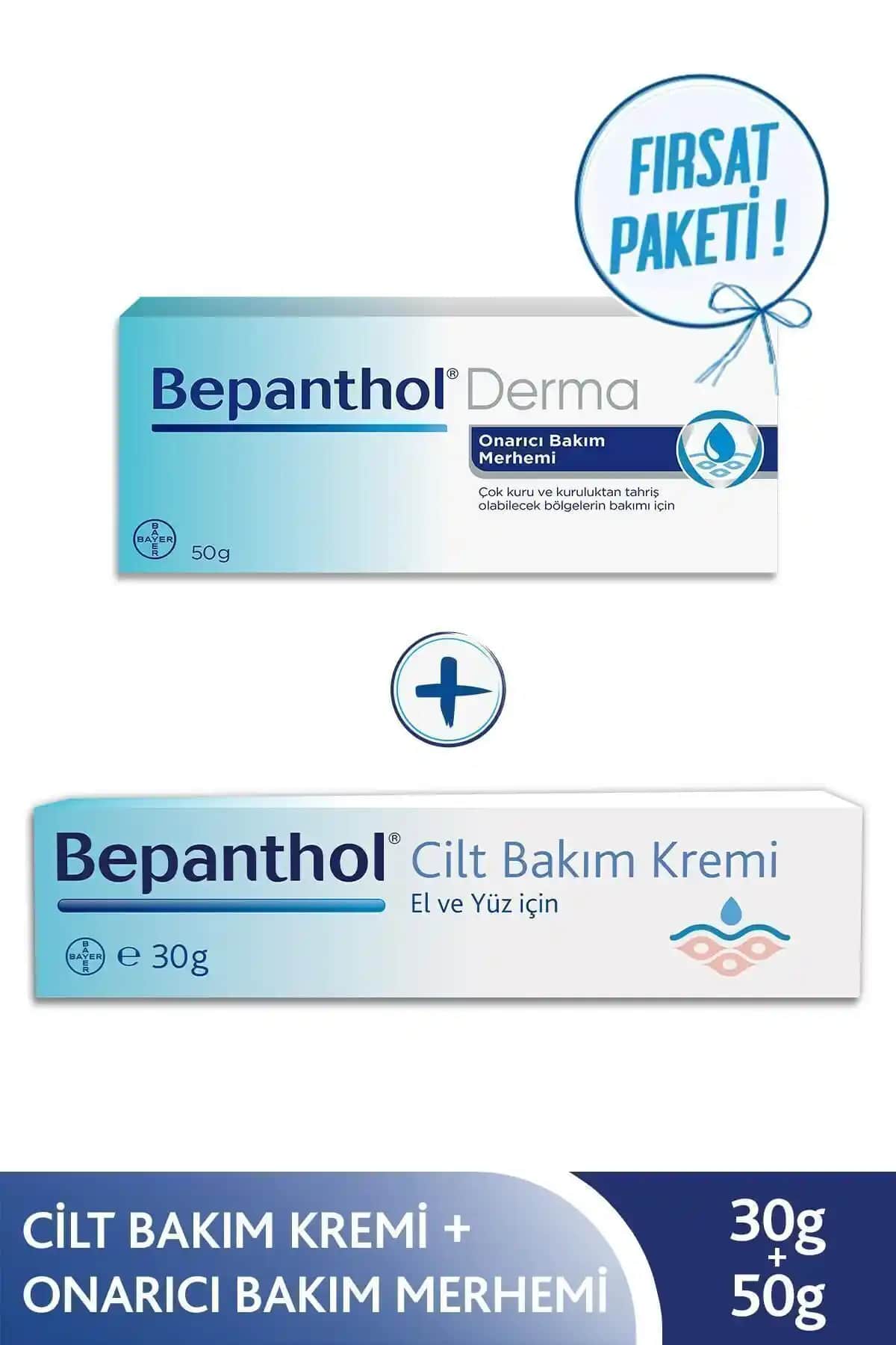 Bepanthol Onarıcı Bakım Merhemi ve Cilt Bakım Kremi Seti Türkiye Üretimi