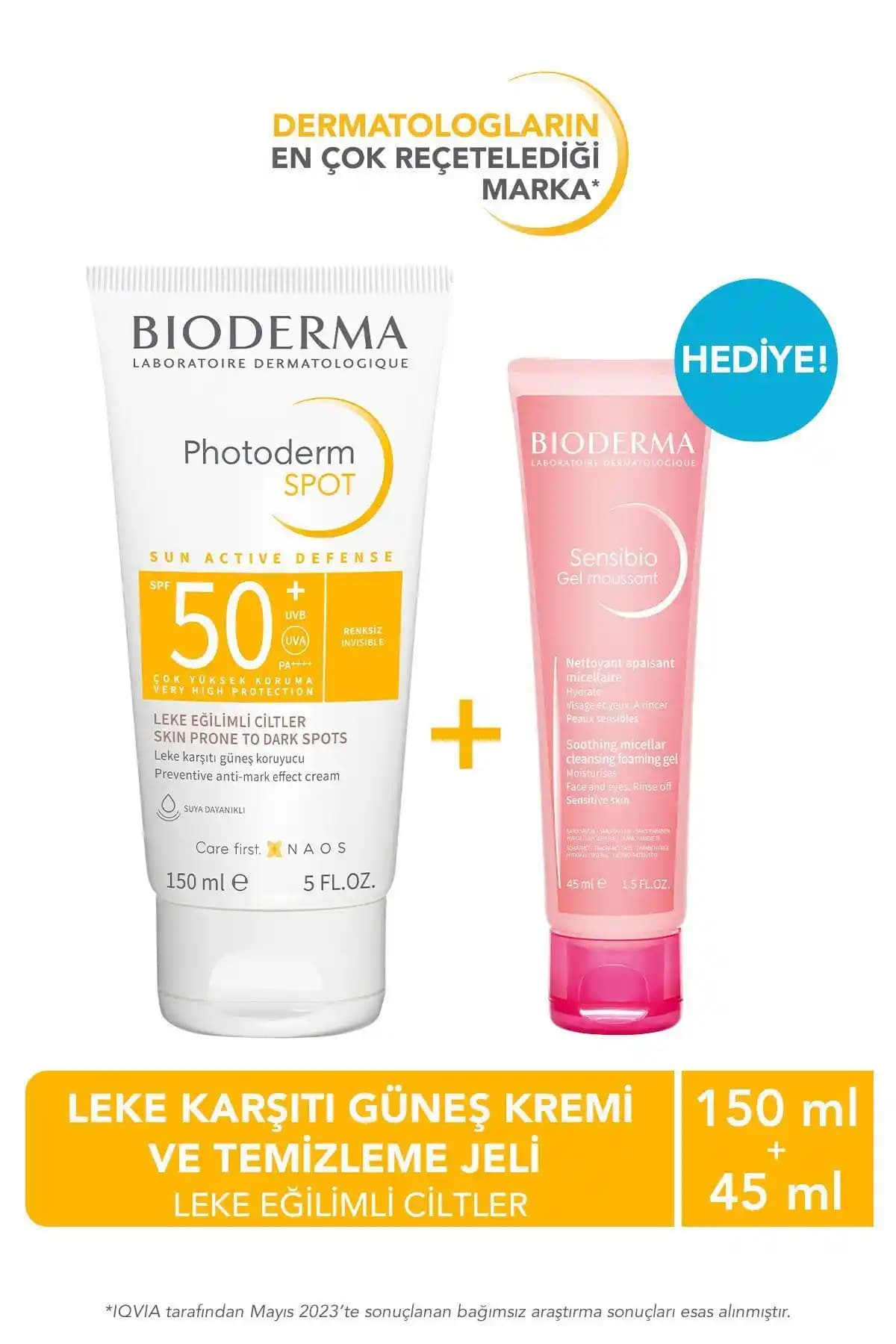 Bioderma Photoderm Spot SPF50 ve Sensibio Köpük Jel: Hassas Ciltler İçin Güçlü Koruma ve Temizleme