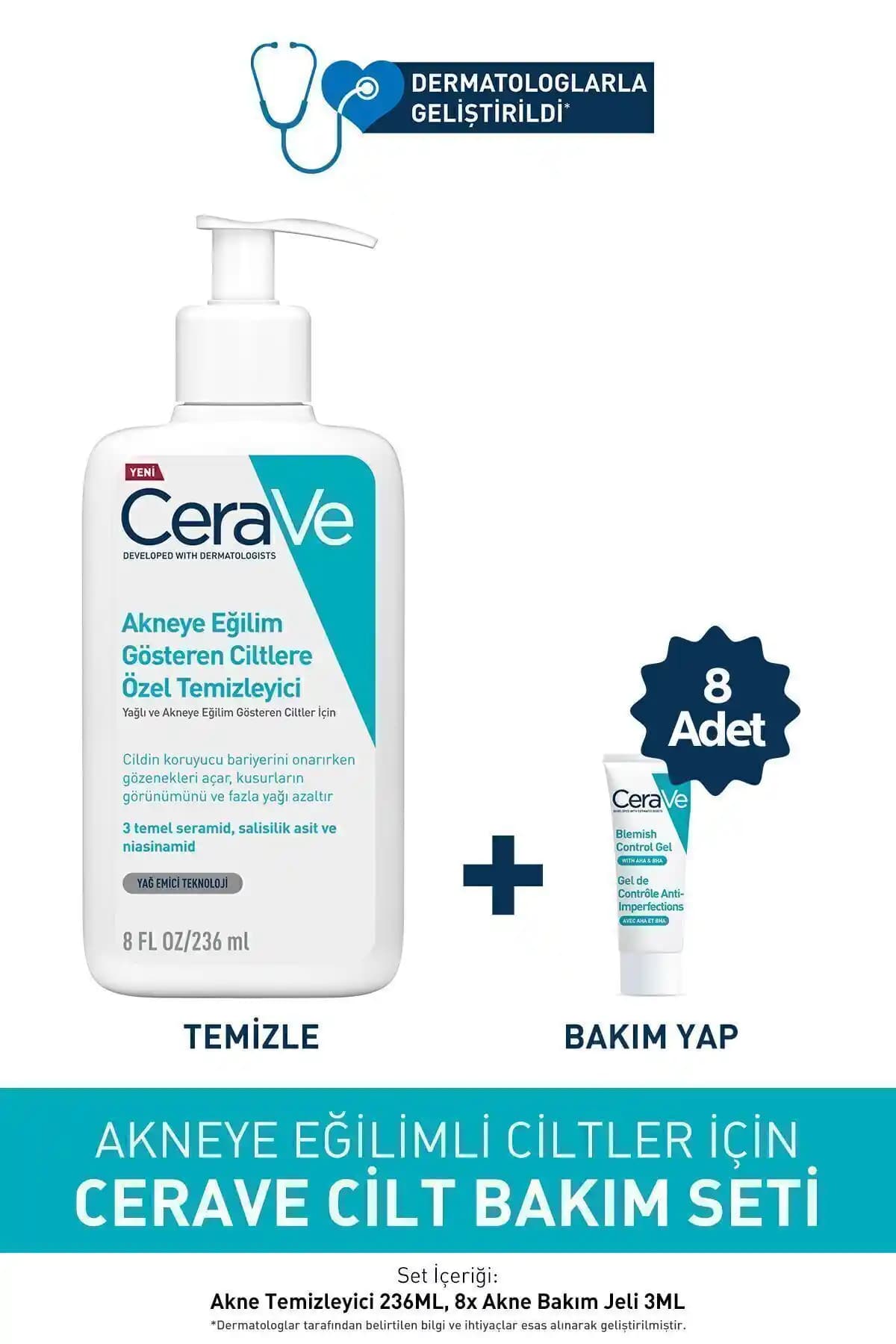 CeraVe Cilt Bakım Seti Akneye Eğilimli ve Hassas Ciltler İçin Güvenilir Çözüm