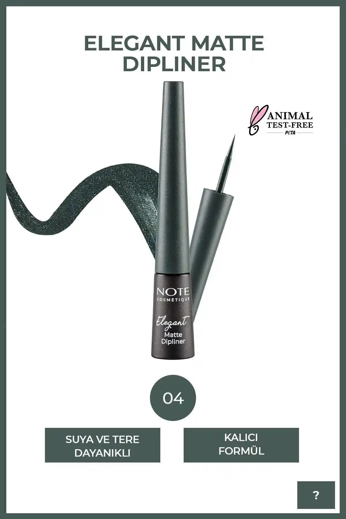 Note Cosmetics Elegant Matte Dipliner: Suya ve Tere Dayanıklı Mat Yeşil Dipliner