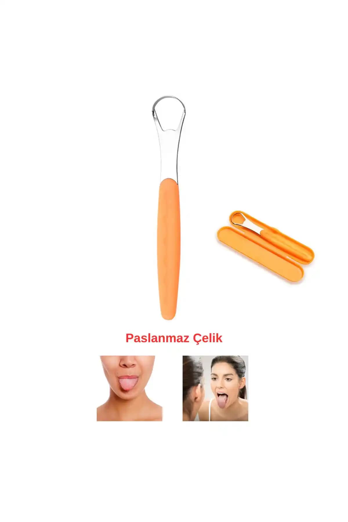 Kyver Metal Turuncu Dil Temizleme Aparatı ile Ağız Sağlığınızı Güçlendirin