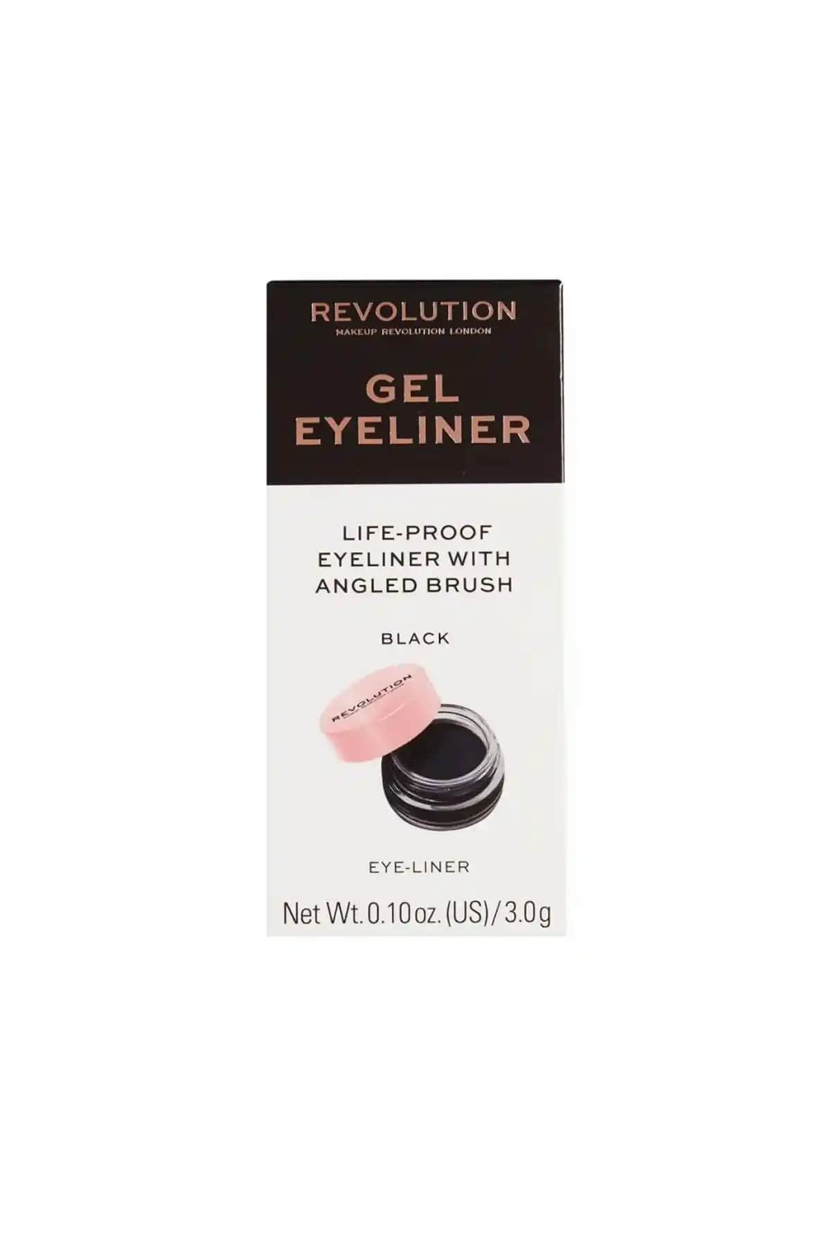 Revolution Jel Eyeliner: Siyah Renkli, Kalıcı ve Kolay Uygulamalı Güçlü Göz Makyajı Ürünü