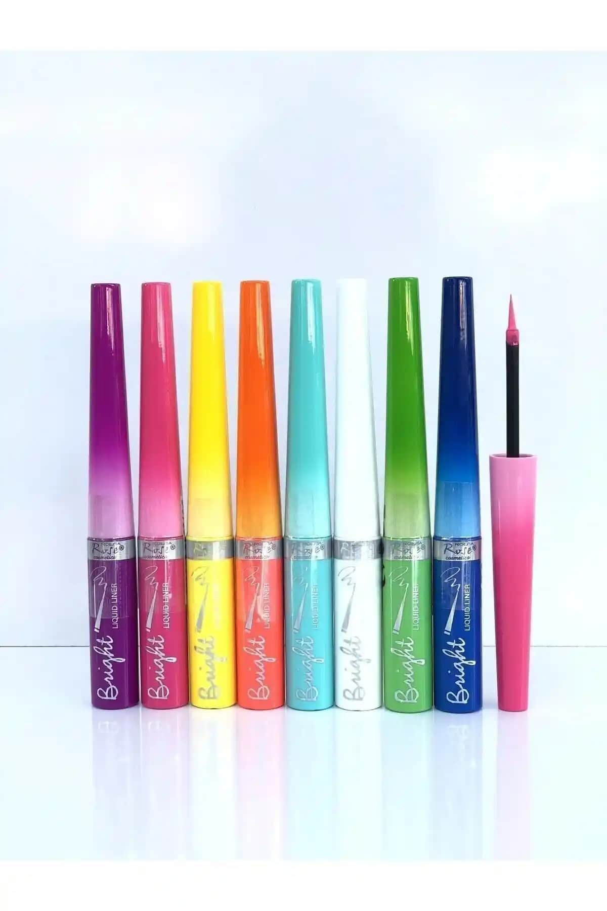 Roesıa Rose Cosmetics 8 Renkli Sıvı Eyeliner Seti Modern ve Kalıcı Makyaj için