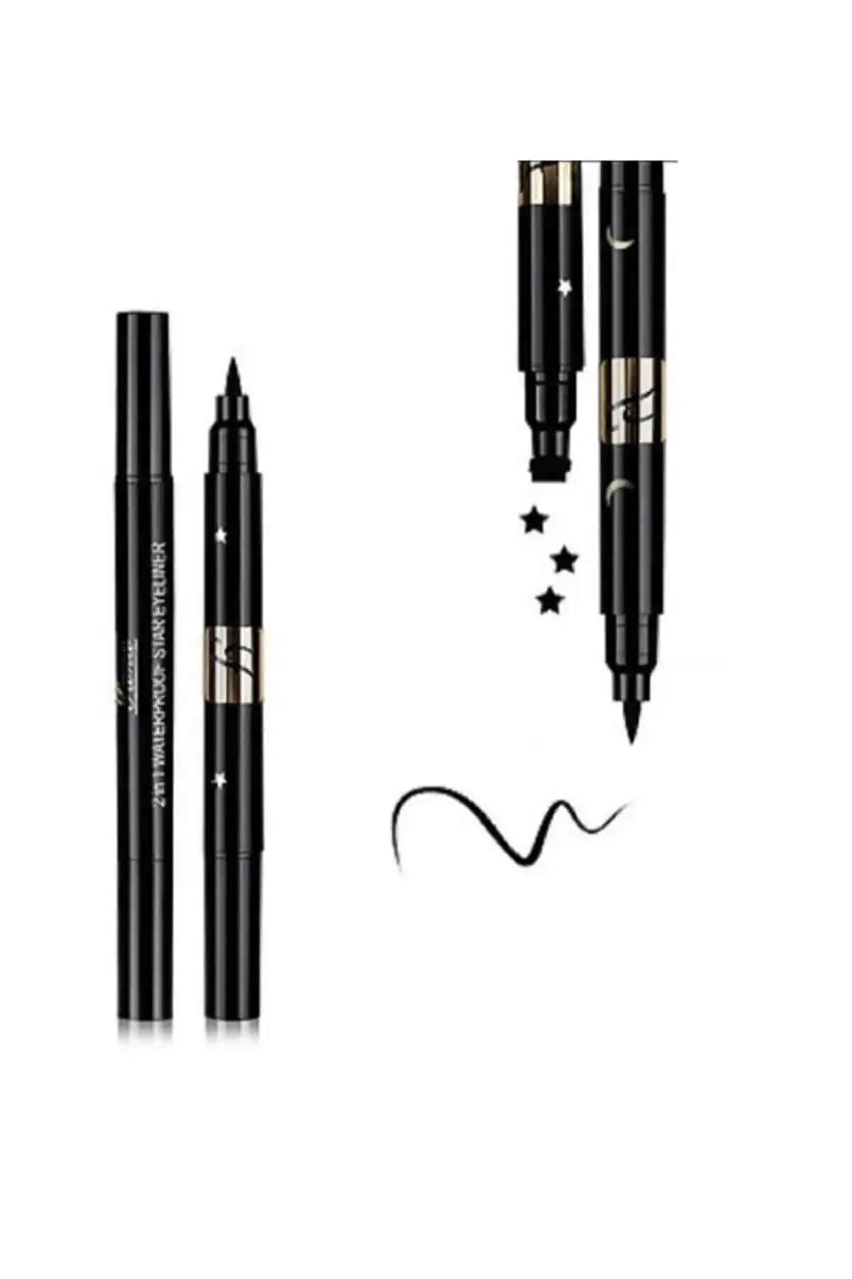 Roesıa Rose Cosmetics Çift Taraflı Yıldız Desenli Kalem Eyeliner İnce ve Kalıcı Tasarım