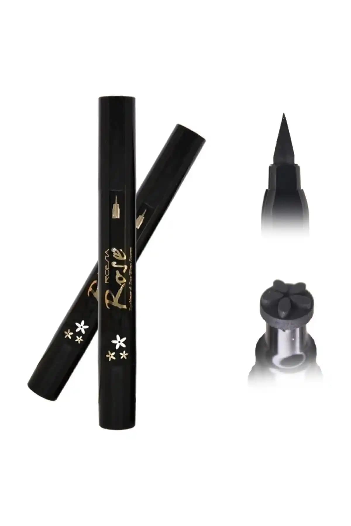 Roesıa Rose Cosmetics Çift Uçlu Çiçek Desenli Eyeliner İnce ve Kalıcı Göz Makyajı İçin