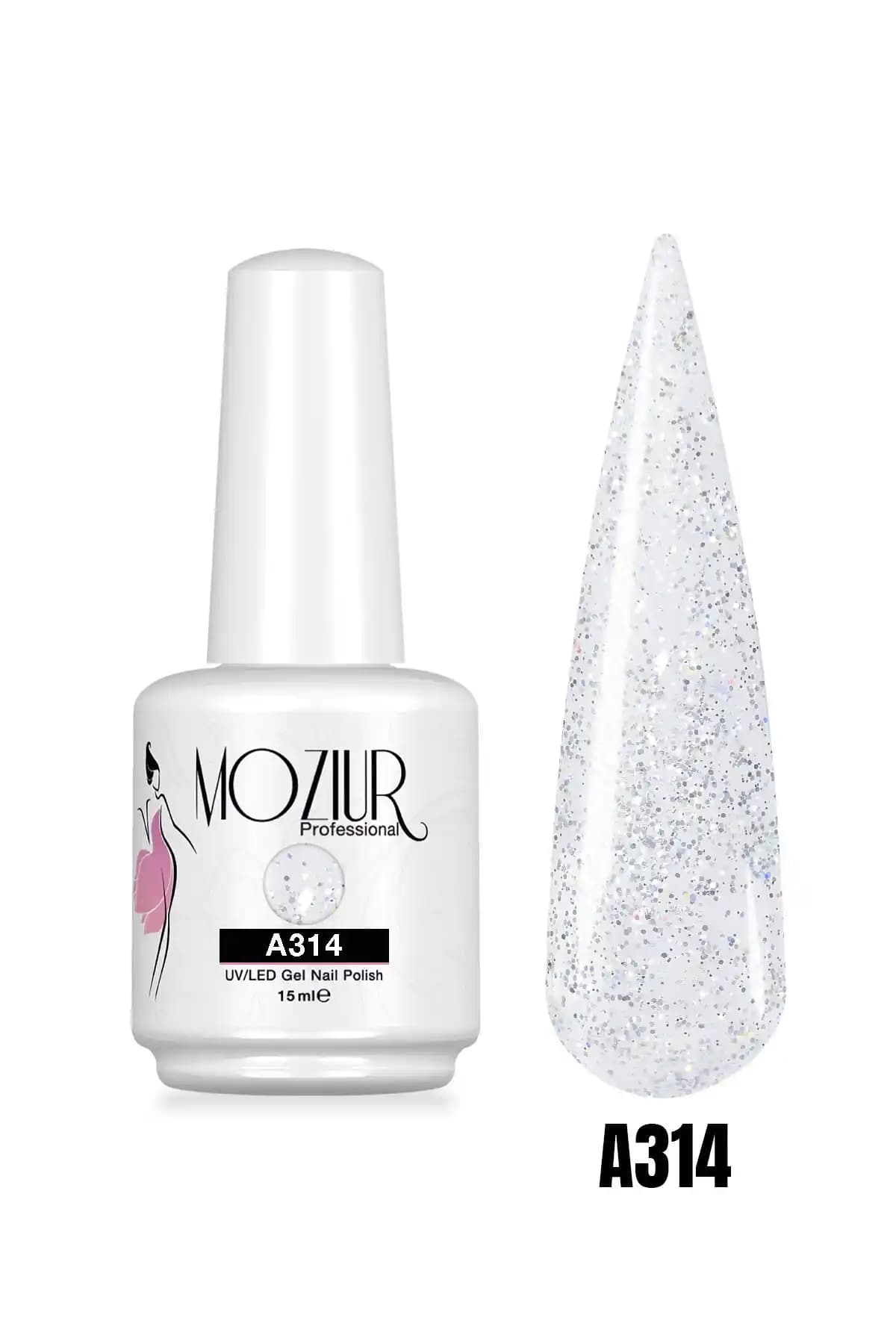 MOZIUR Kalıcı Oje UV Led A314 Beyaz Renk 15ml Uzun Süre Dayanıklı ve Parlak