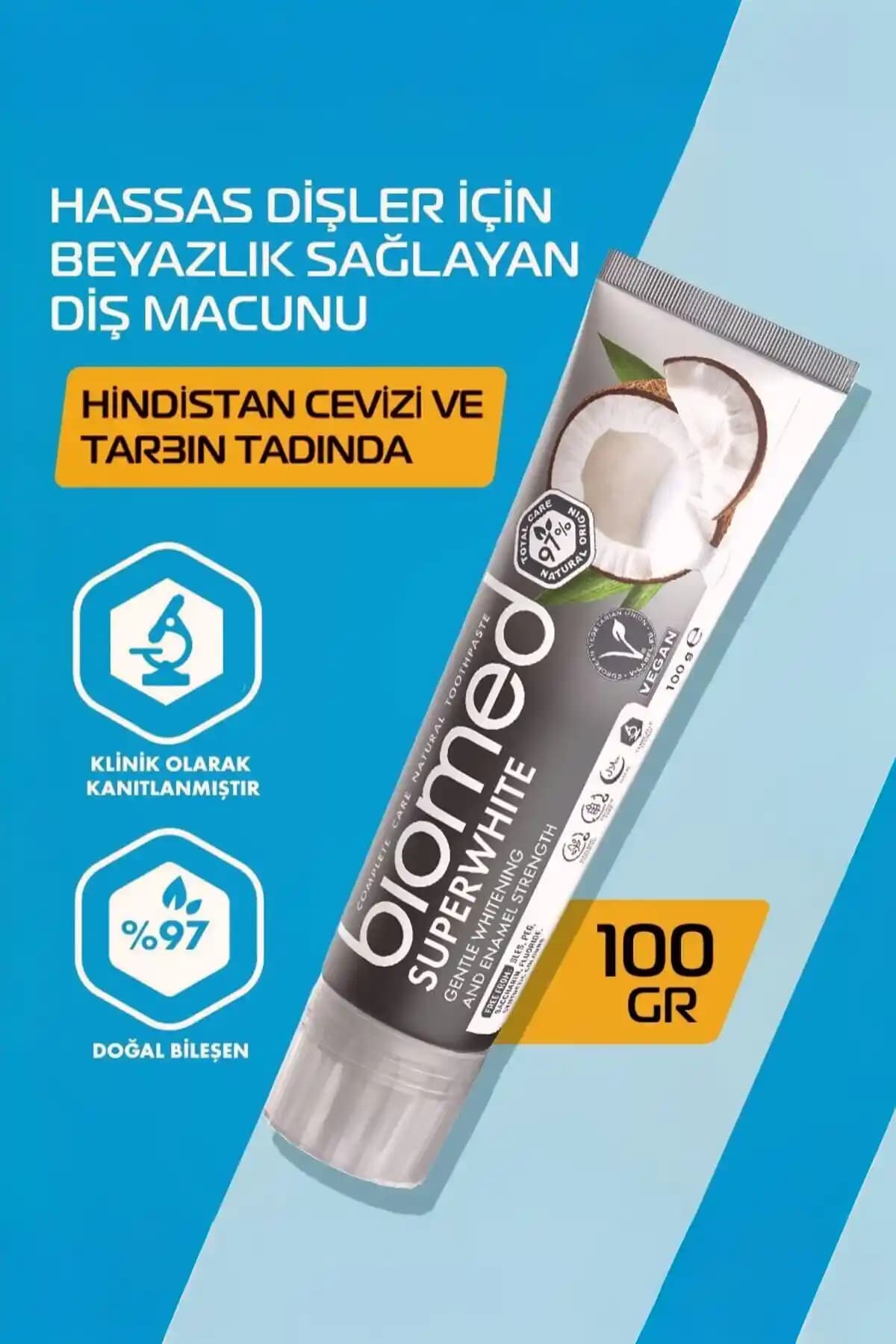 Biomed Superwhite Doğal Beyazlatıcı Diş Macunu Sağlıklı ve Hassas Dişler İçin Uygun