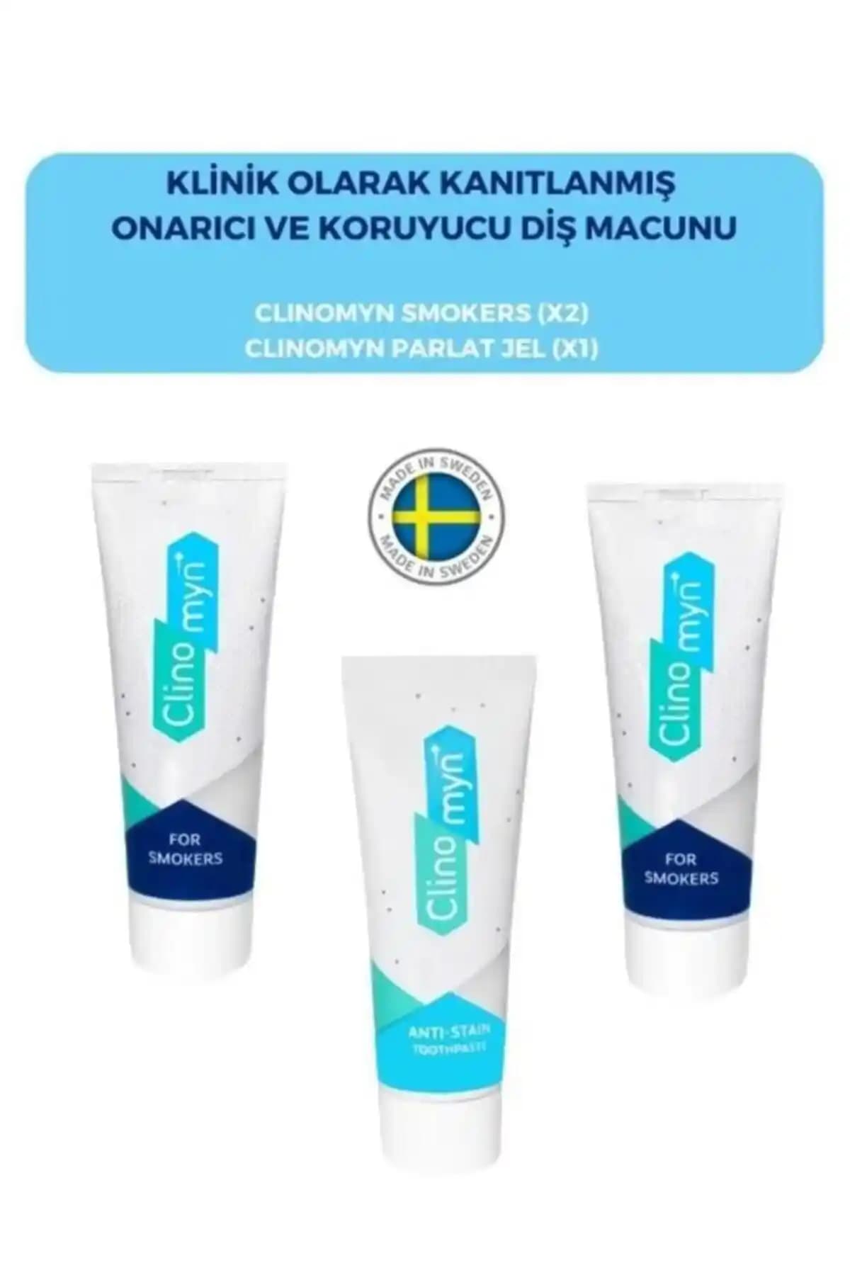 Clinomyn Smokers Diş Beyazlatıcı ve Temizleyici Seti Sigara ve Renk Değiştiren İçecekler İçin