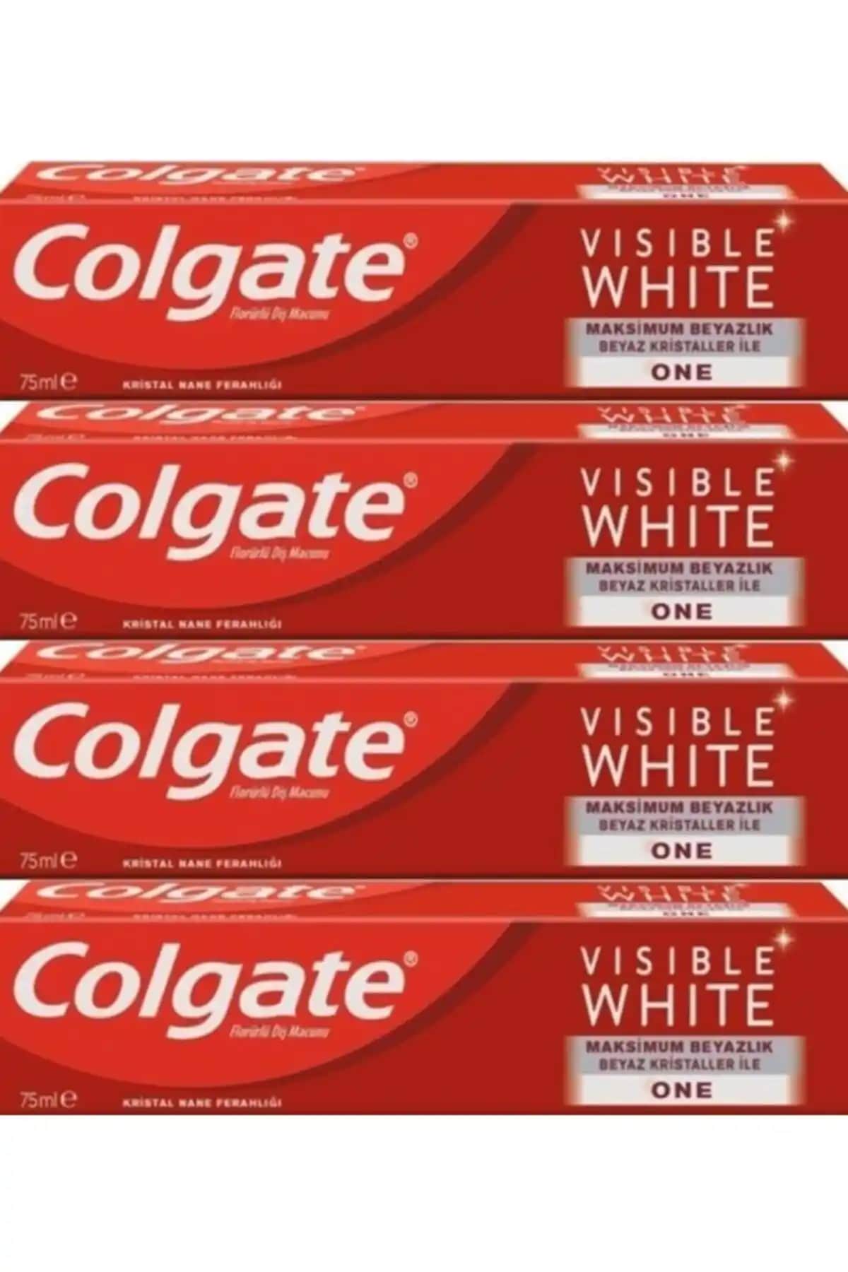 Colgate Visible White Beyazlatıcı Diş Macunu 75 ml x 4'lü Paket Güvenilir ve Etkili