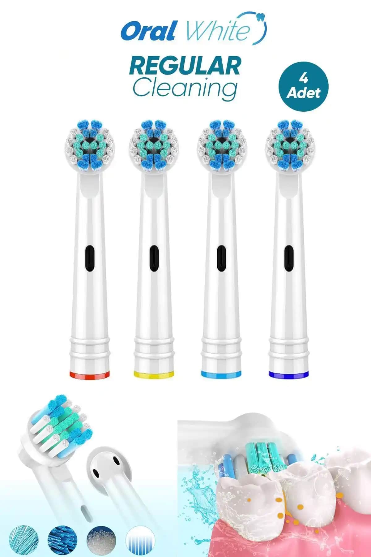 Oral White Regular Cleaning Şarjlı Diş Fırçası Yedek Başlıkları ve Uyumlu Kullanım Özellikleri