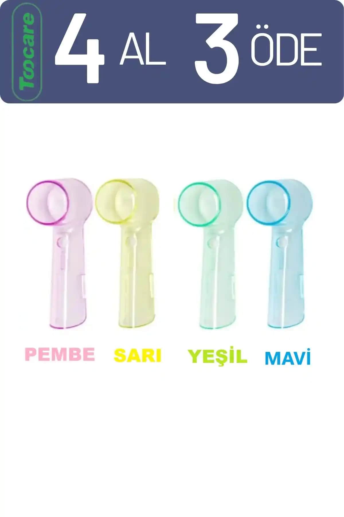 Toocare Oral-B Uyumlu Renkli Kapaklı Şarjlı ve Pilli Diş Fırçası Seti