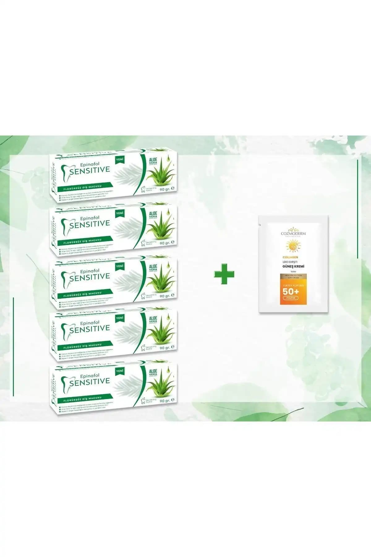 Epinafol Sensitive Aloe Vera Florürsüz Diş Macunu Seti Hassas Dişler İçin Güvenilir Temizlik