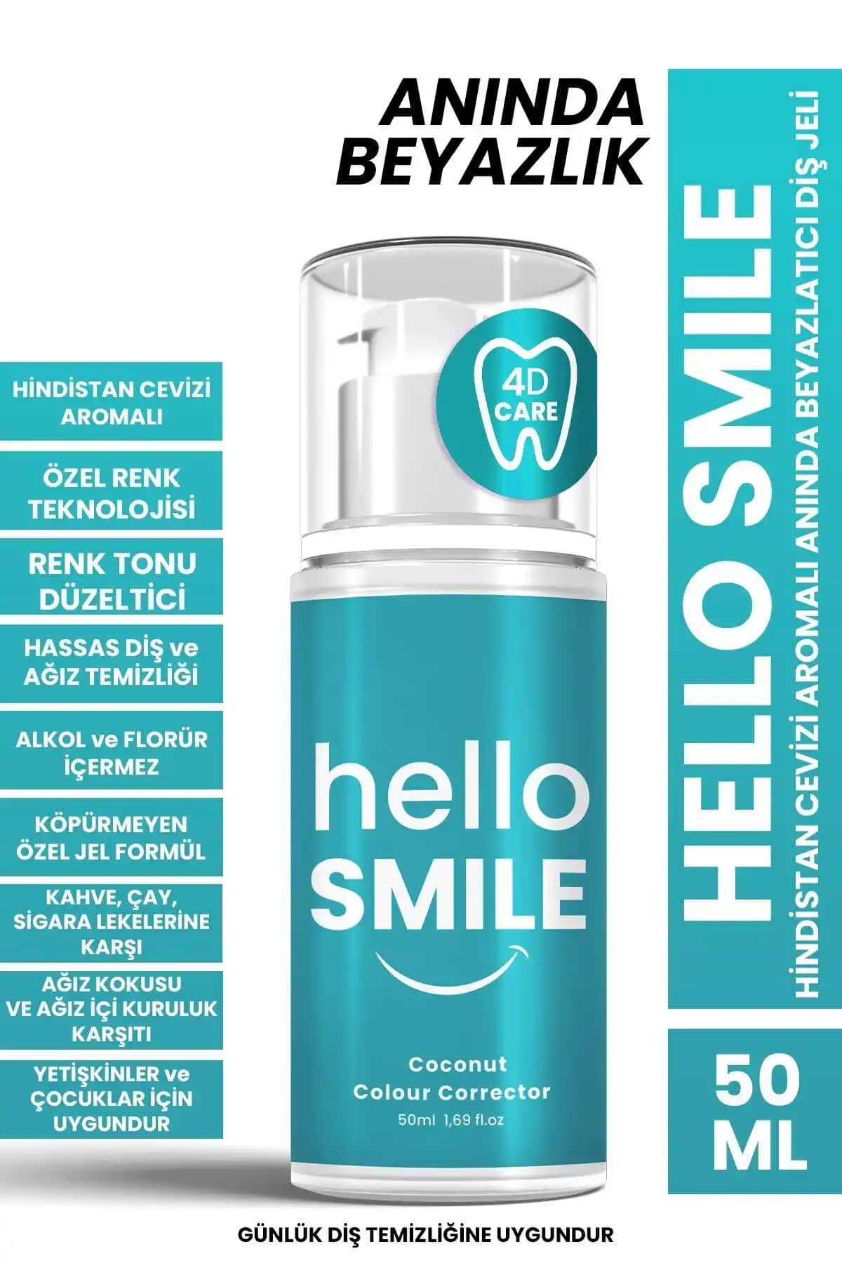 Hello Smile Hindistan Cevizi Aromalı Anında Beyazlatıcı Diş Jeli Ürün Tanıtımı ve Kullanıcı Yorumları