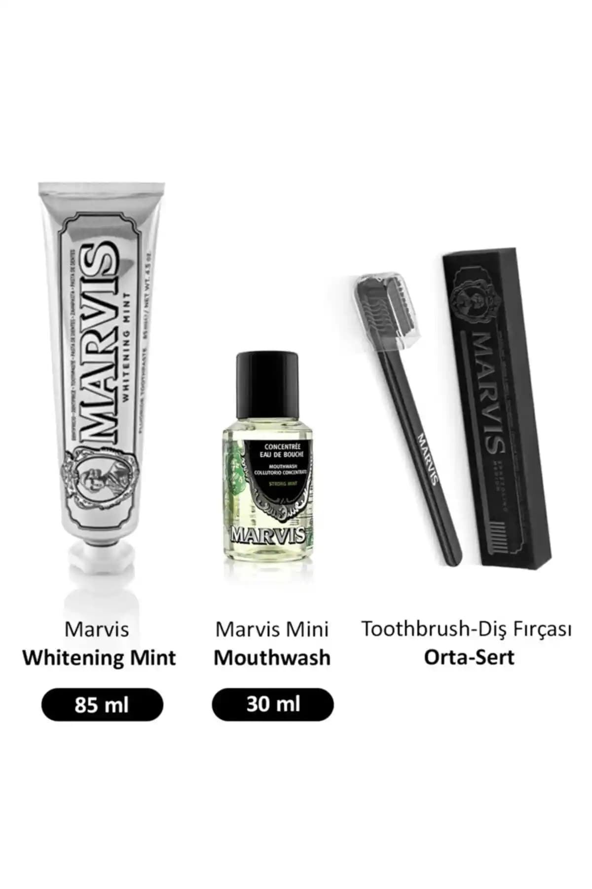 Marvis Whitening Mint Diş Macunu ve Bakım Seti: Etkili Temizlik ve Estetik İçin İdeal Seçenek