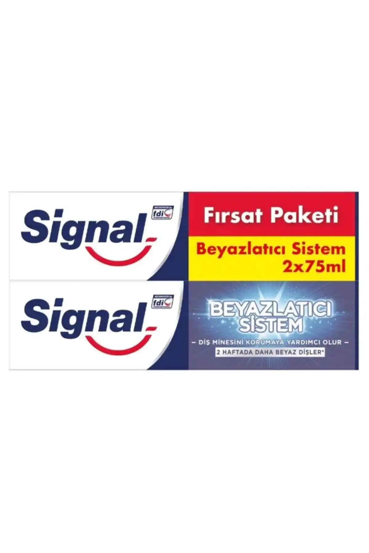 Signal Beyazlatıcı Sistem Diş Macunu 75 Ml 2'li Set Güçlü ve Doğal Gülüş İçin İdeal Seçenek
