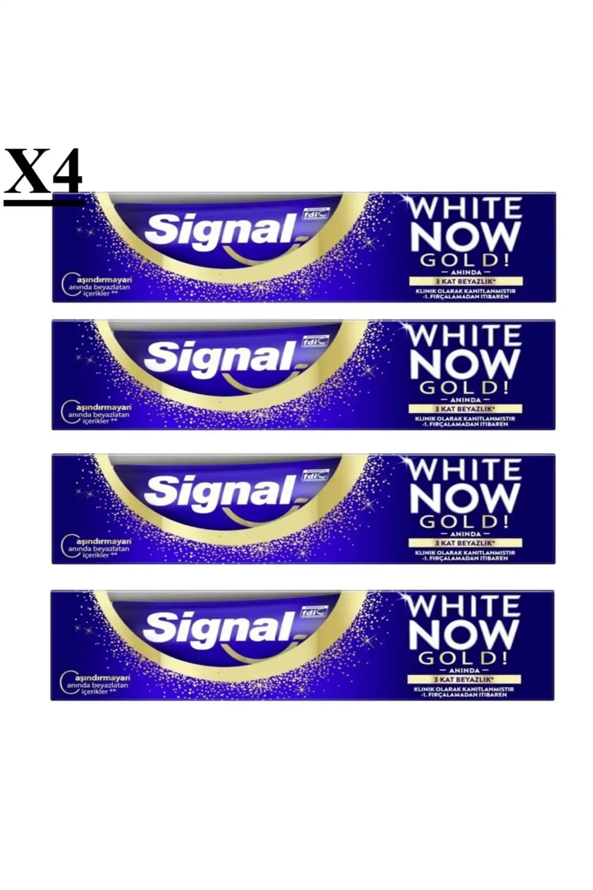 Signal White Now Gold 50ml X 4 Diş Macunu Seti Beyazlatıcı ve Güçlendirici Özellikler