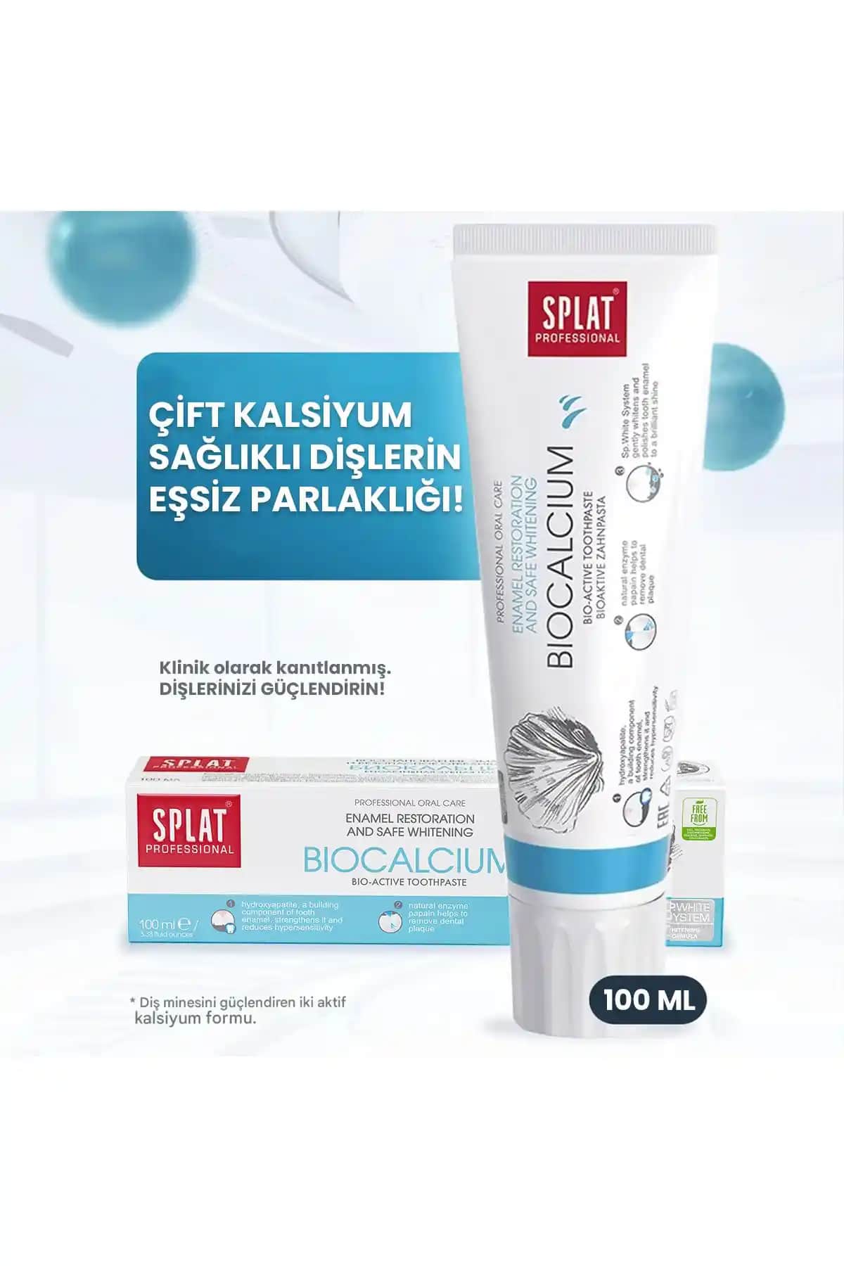 Splat Biocalcium 100 ml: Florürsüz ve doğal içeriklerle diş sağlığını destekleyen ürün