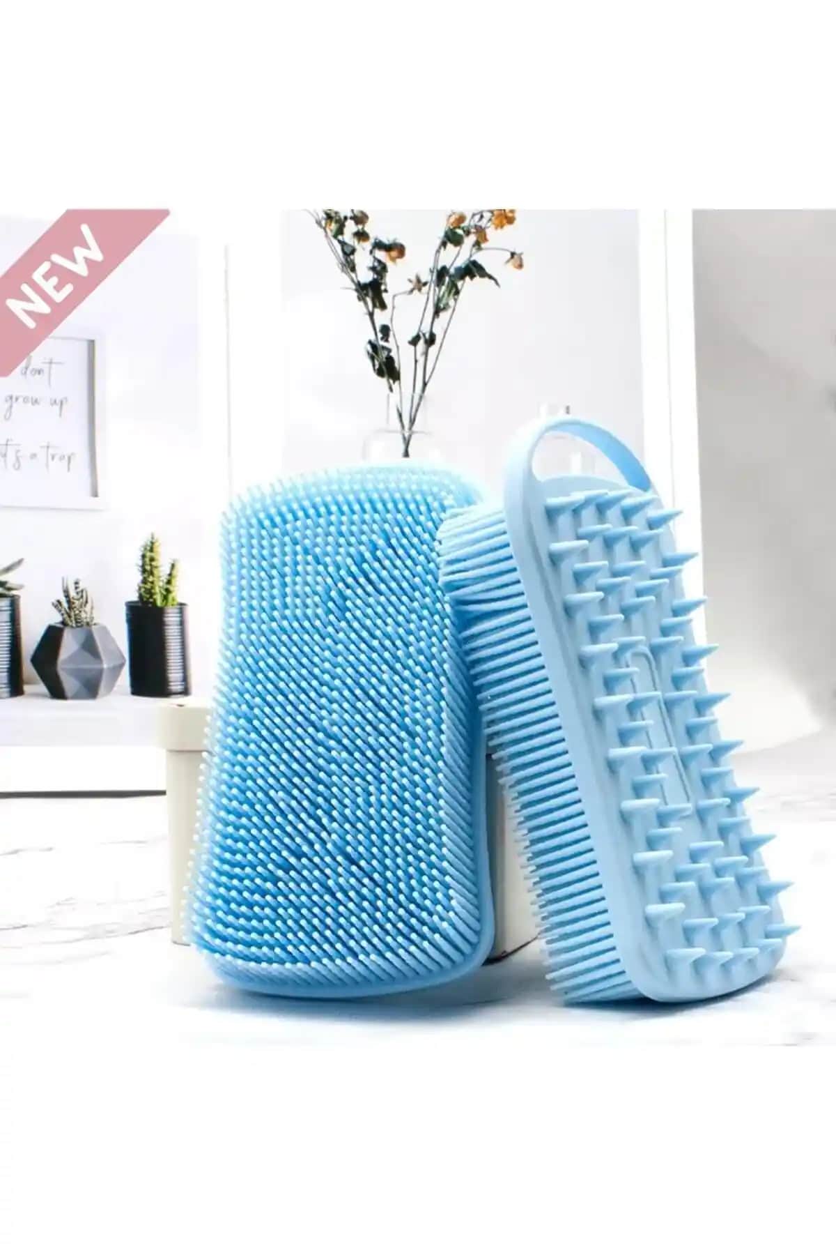 Genel Markalar Çift Taraflı Silikon Vücut ve Saç Bakım Fırçası - Hijyenik ve Dayanıklı Tasarım