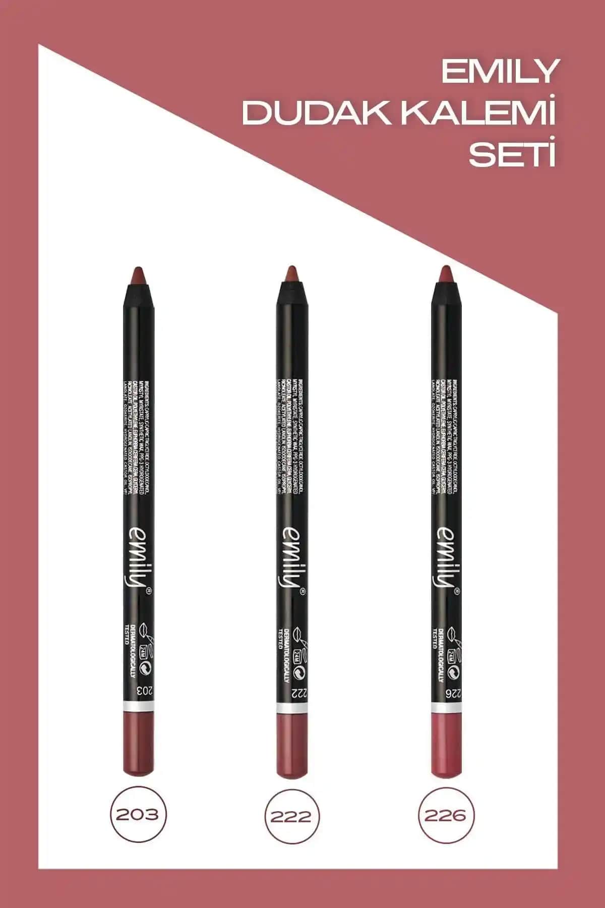 Golden Rose Emily Dudak Kalemi 3'lü Set: Kalıcılık ve Renk Zenginliği ile Dudak Makyajı